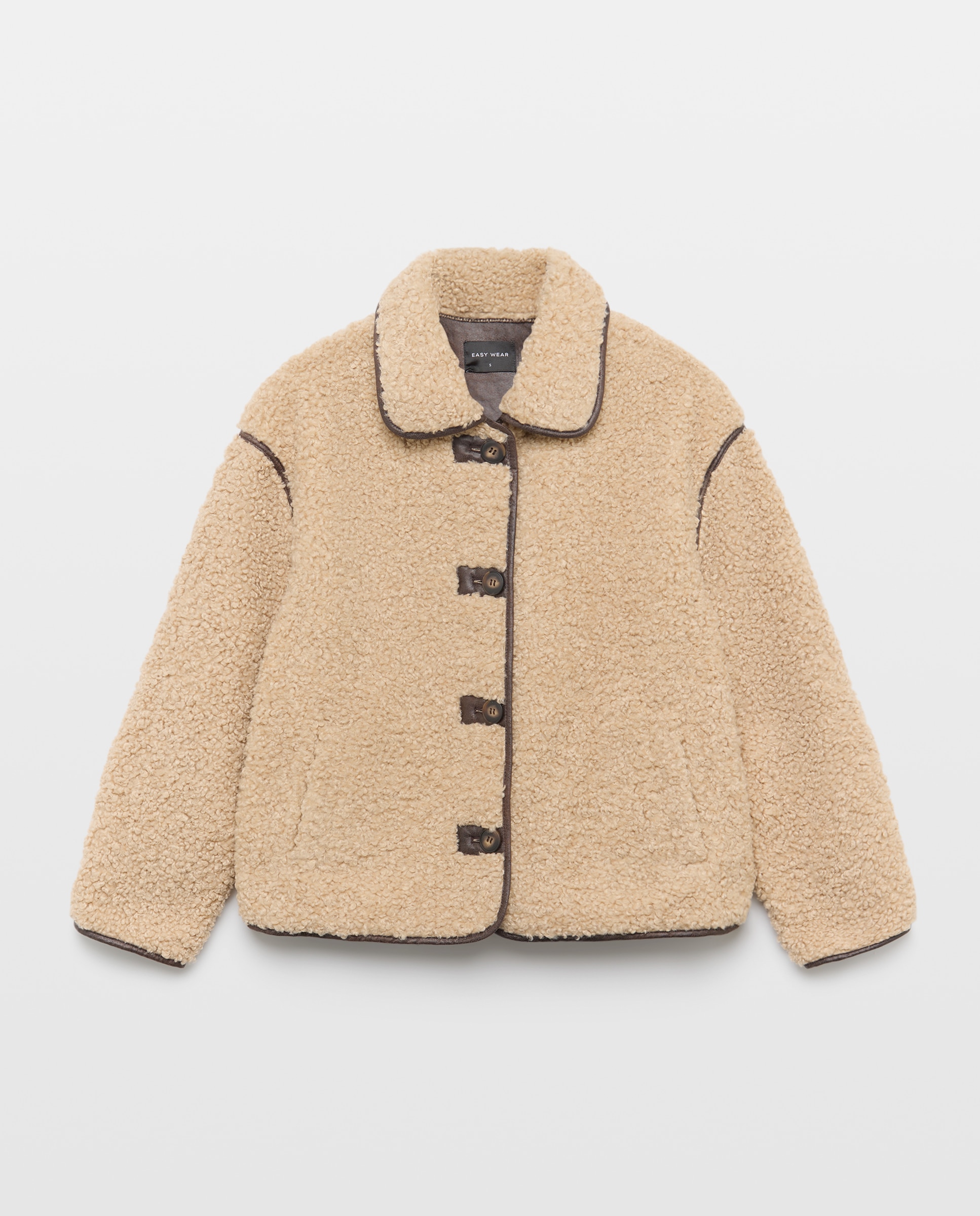 Chaquetón de mujer borreguillo - Easy Wear - Beige Beige-4