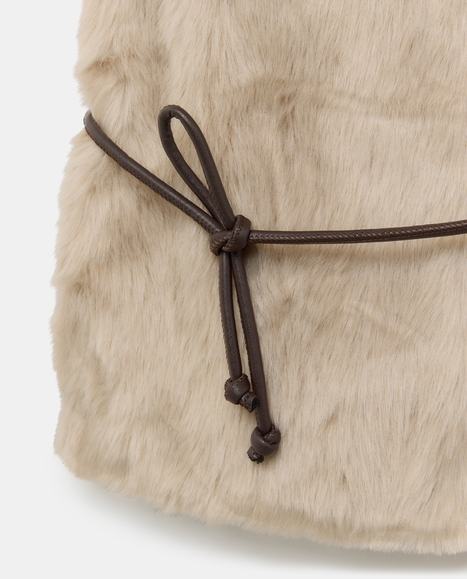 Chaleco de mujer efecto pelo cinturón - Easy Wear - Beige Beige-2
