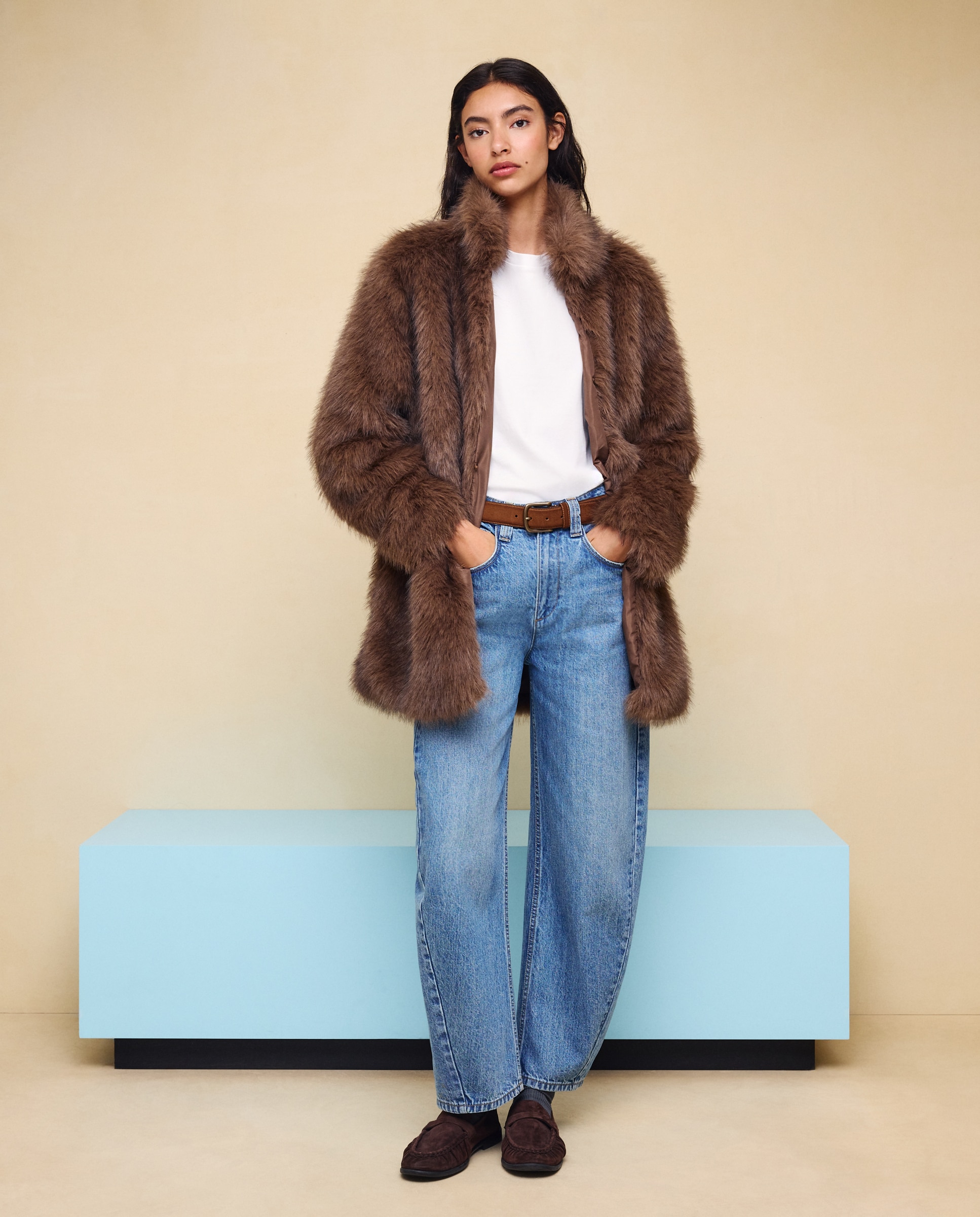 Imagen 2 de Abrigo de mujer efecto pelo - Easy Wear - 730 Camel 730 Camel