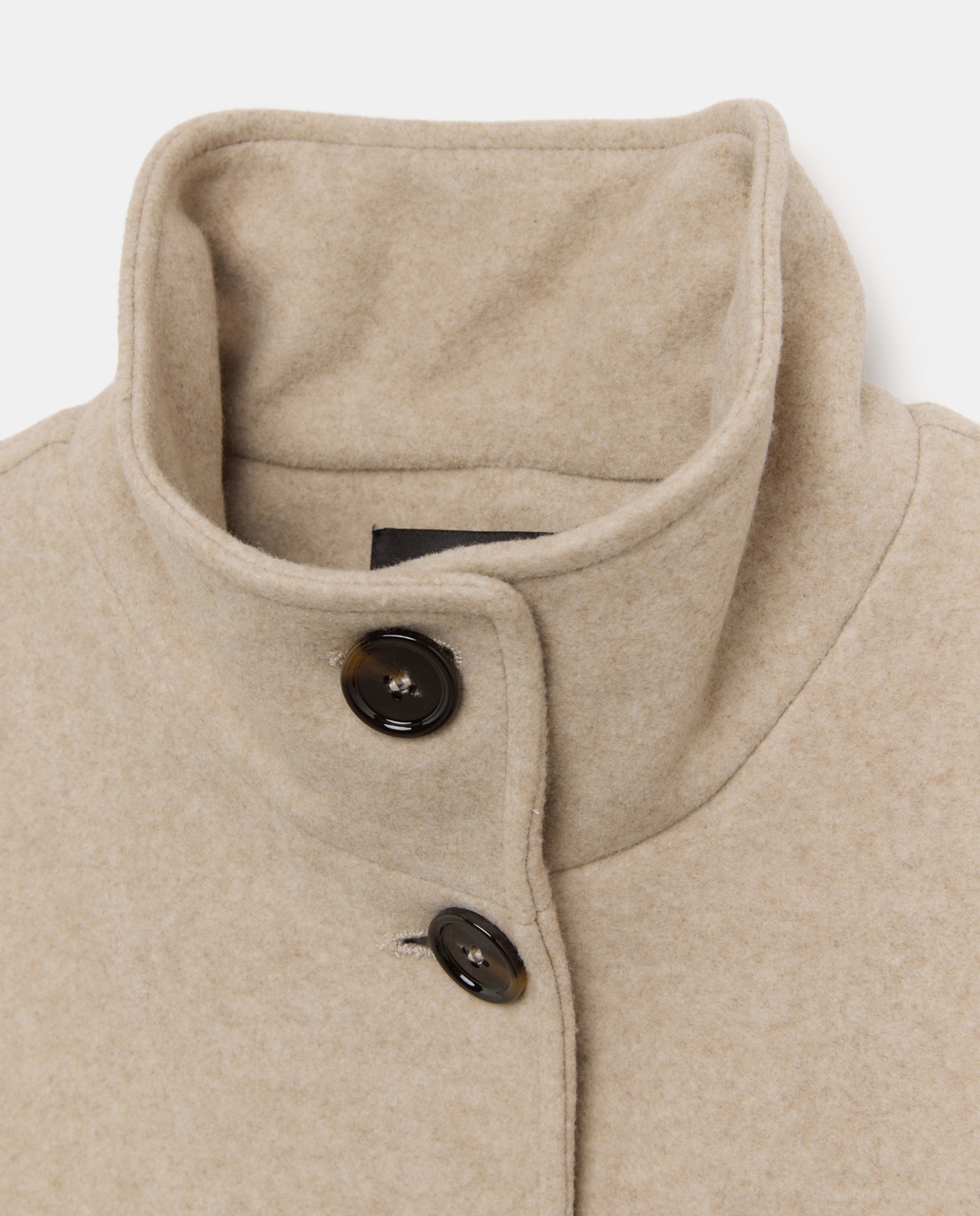 Abrigo soft cuello subido de mujer - Easy Wear - 120 Crudo 120 Crudo-5