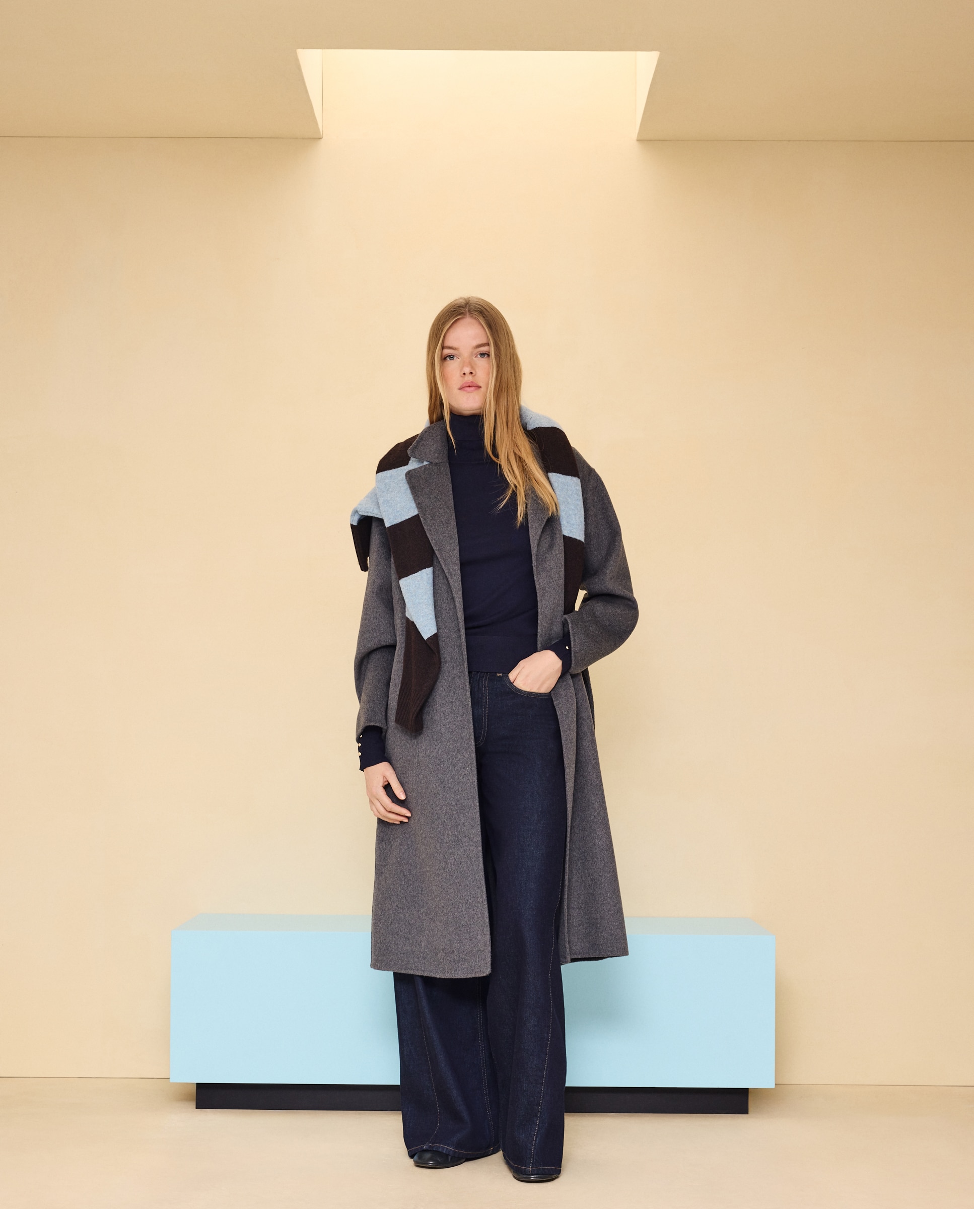 Abrigo de mujer con lana handmade - Easy Wear - 820 Gris medio 820 Gris medio-2