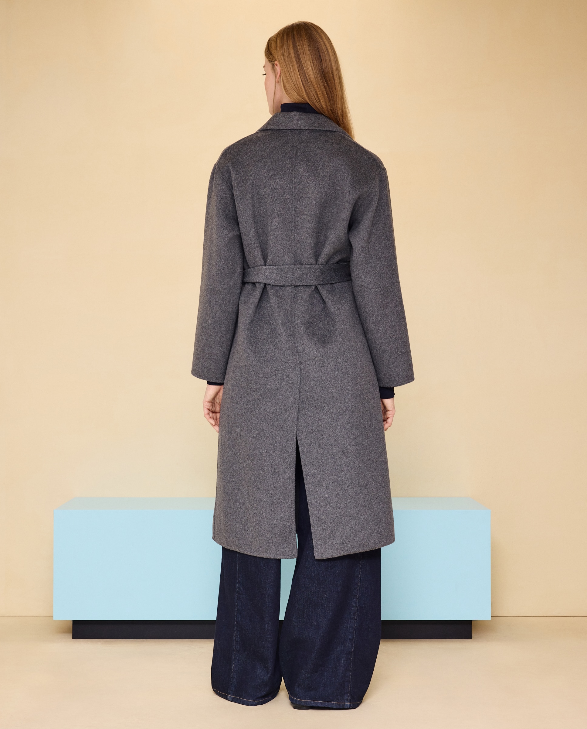Abrigo de mujer con lana handmade - Easy Wear - 820 Gris medio 820 Gris medio-3
