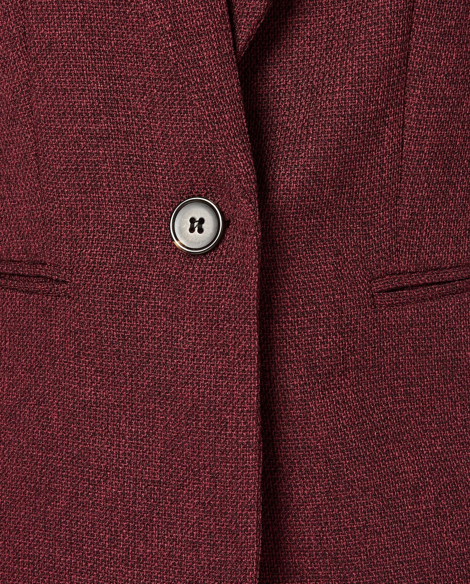 Blazer de Manga Comprida em Balão Bordeaux-5
