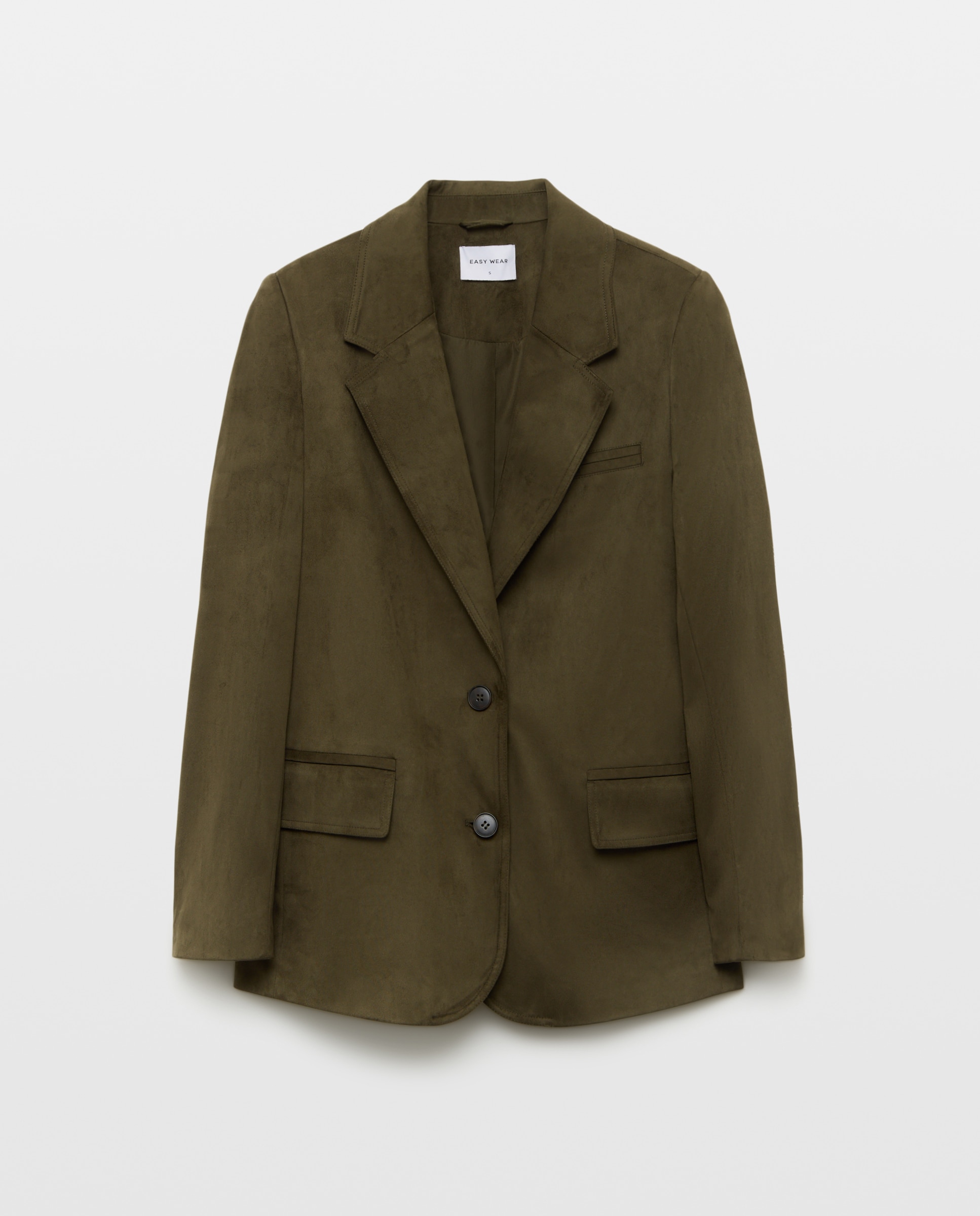 Blazer com Efeito de Camurça 530 Verde Escuro-5