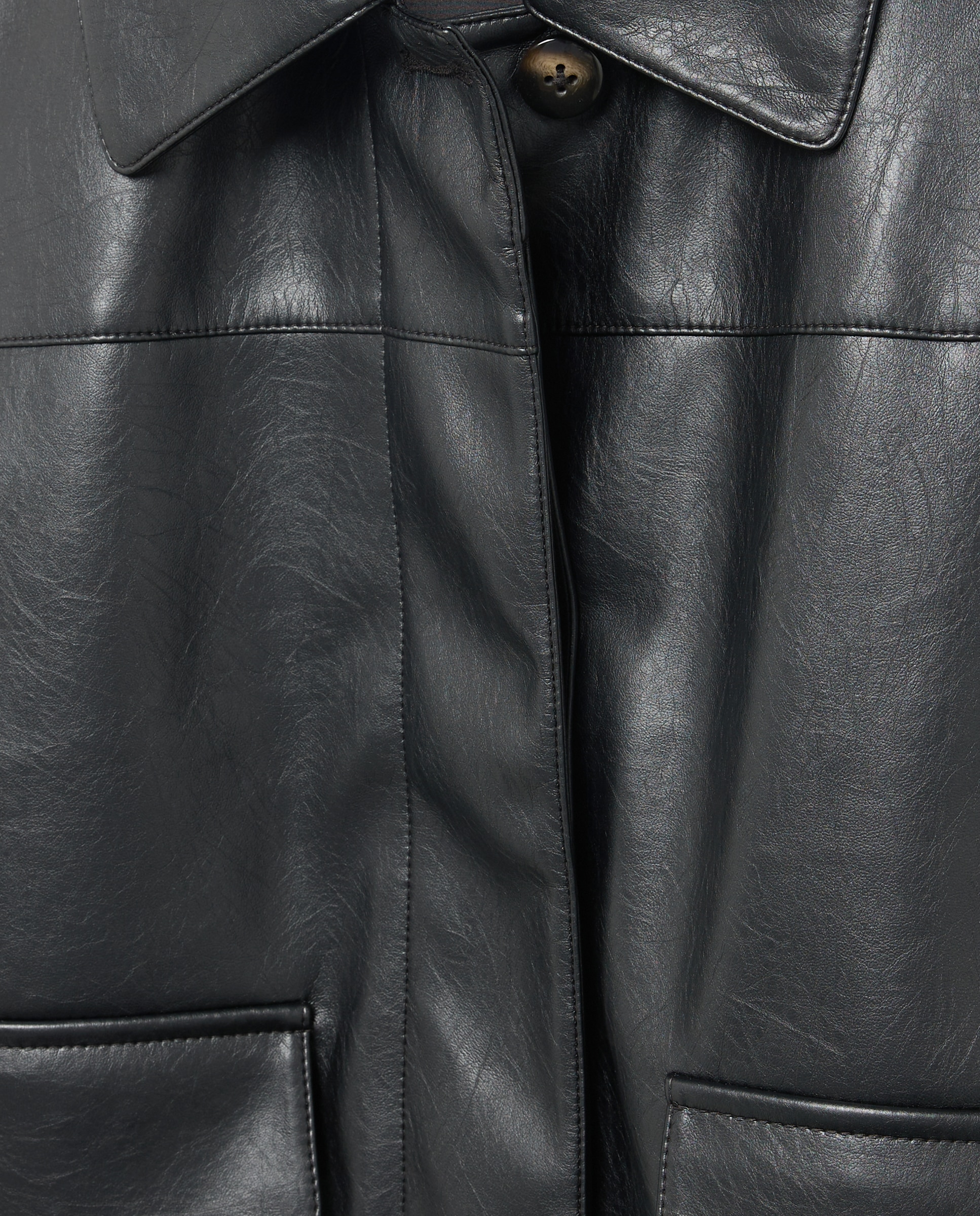 Chaqueta corta de mujer efecto piel - Easy Wear - Negro Negro-5