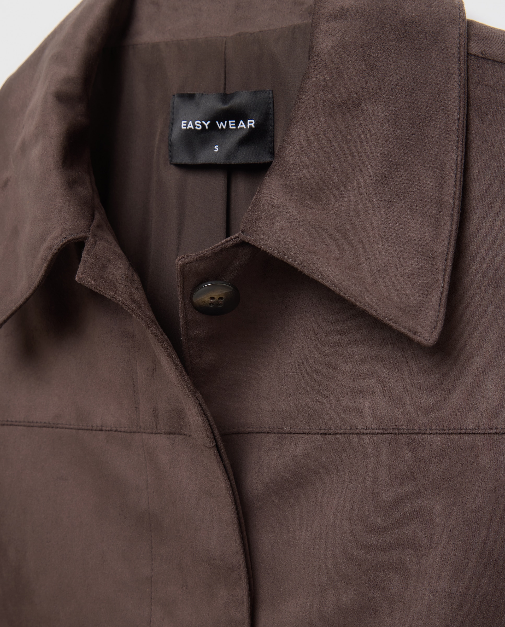 Chaqueta corta de mujer efecto ante - Easy Wear - Marrón Marrón-5