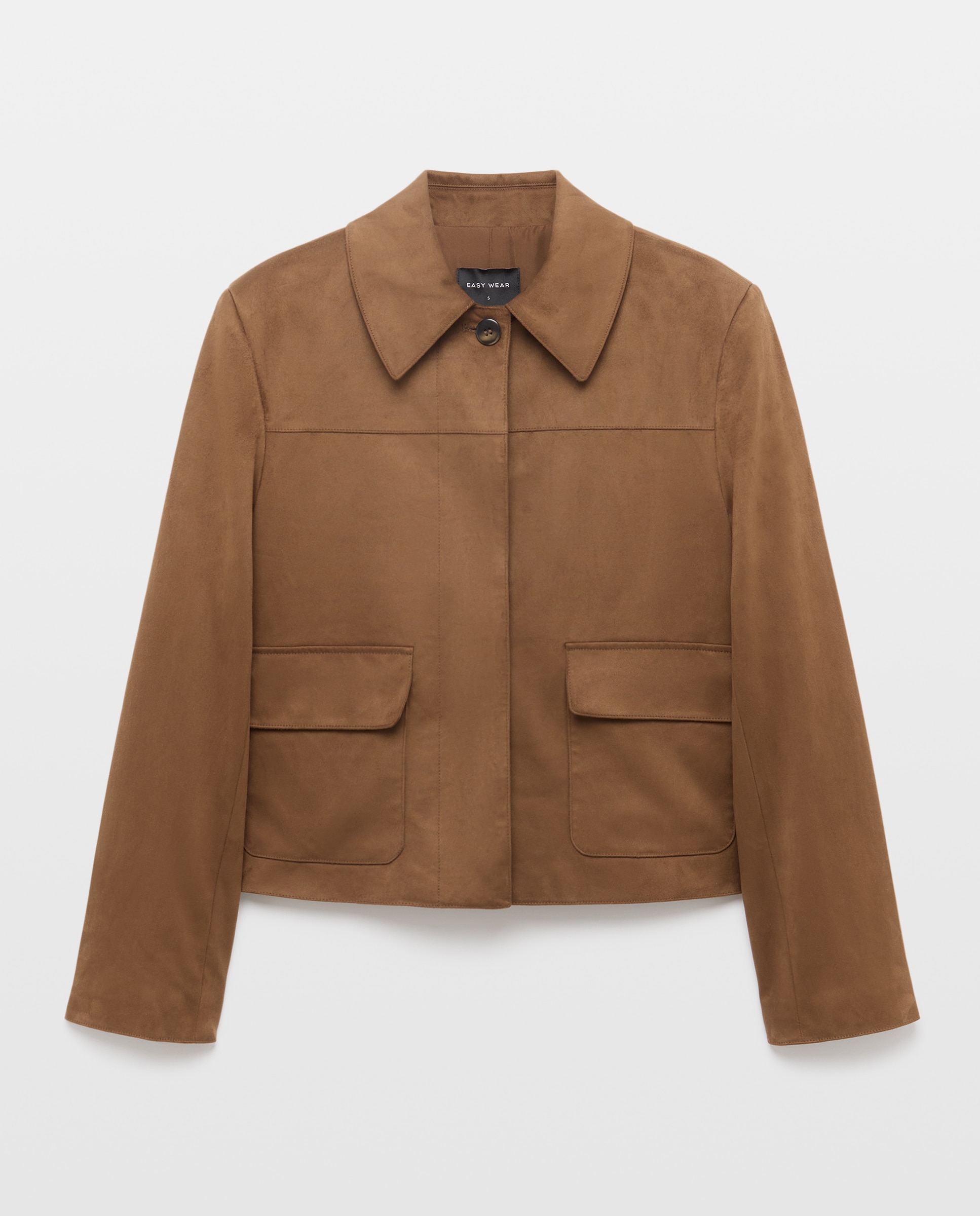 Chaqueta corta de mujer efecto ante - Easy Wear - Toffee Toffee-4