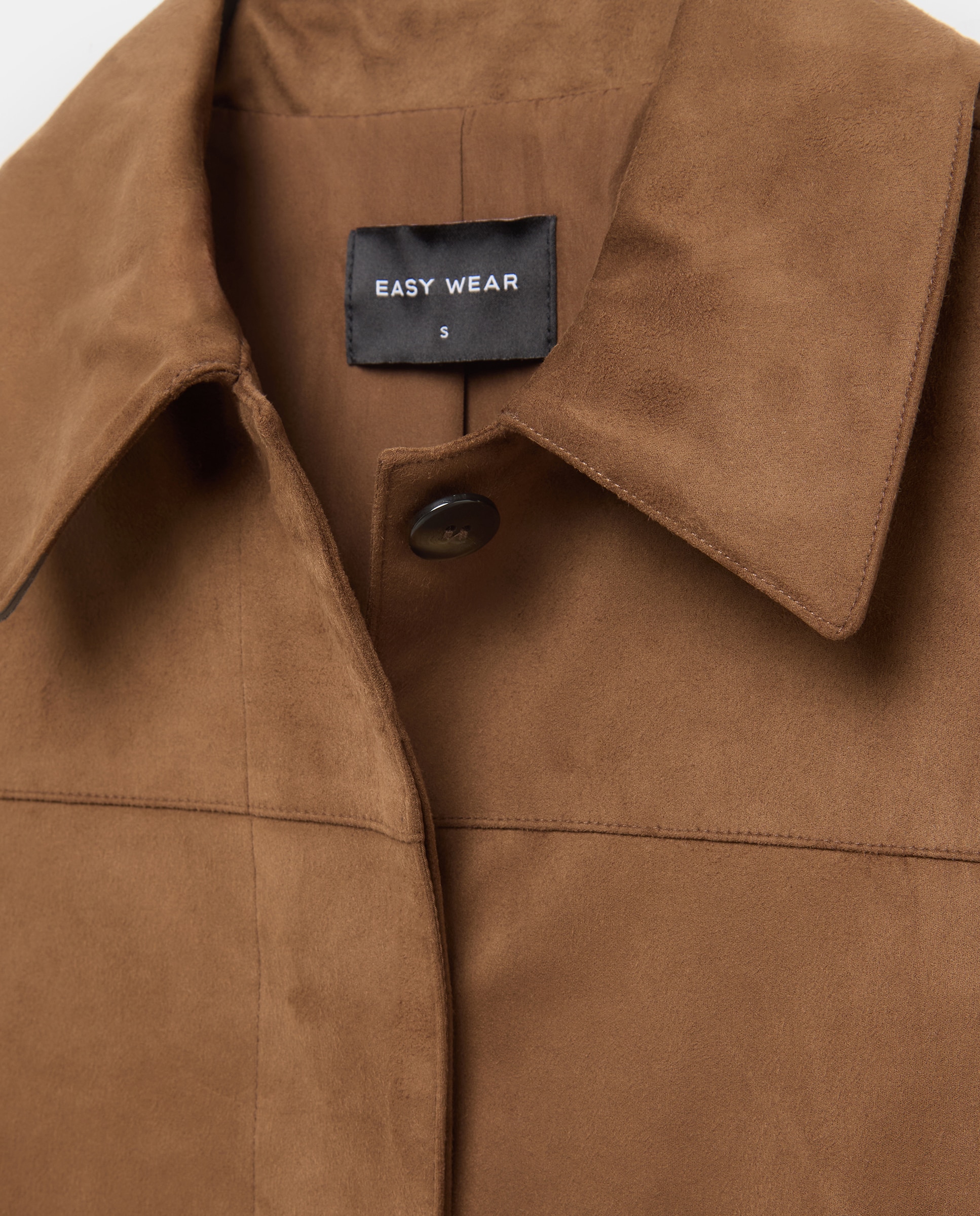 Chaqueta corta de mujer efecto ante - Easy Wear - Toffee Toffee-5
