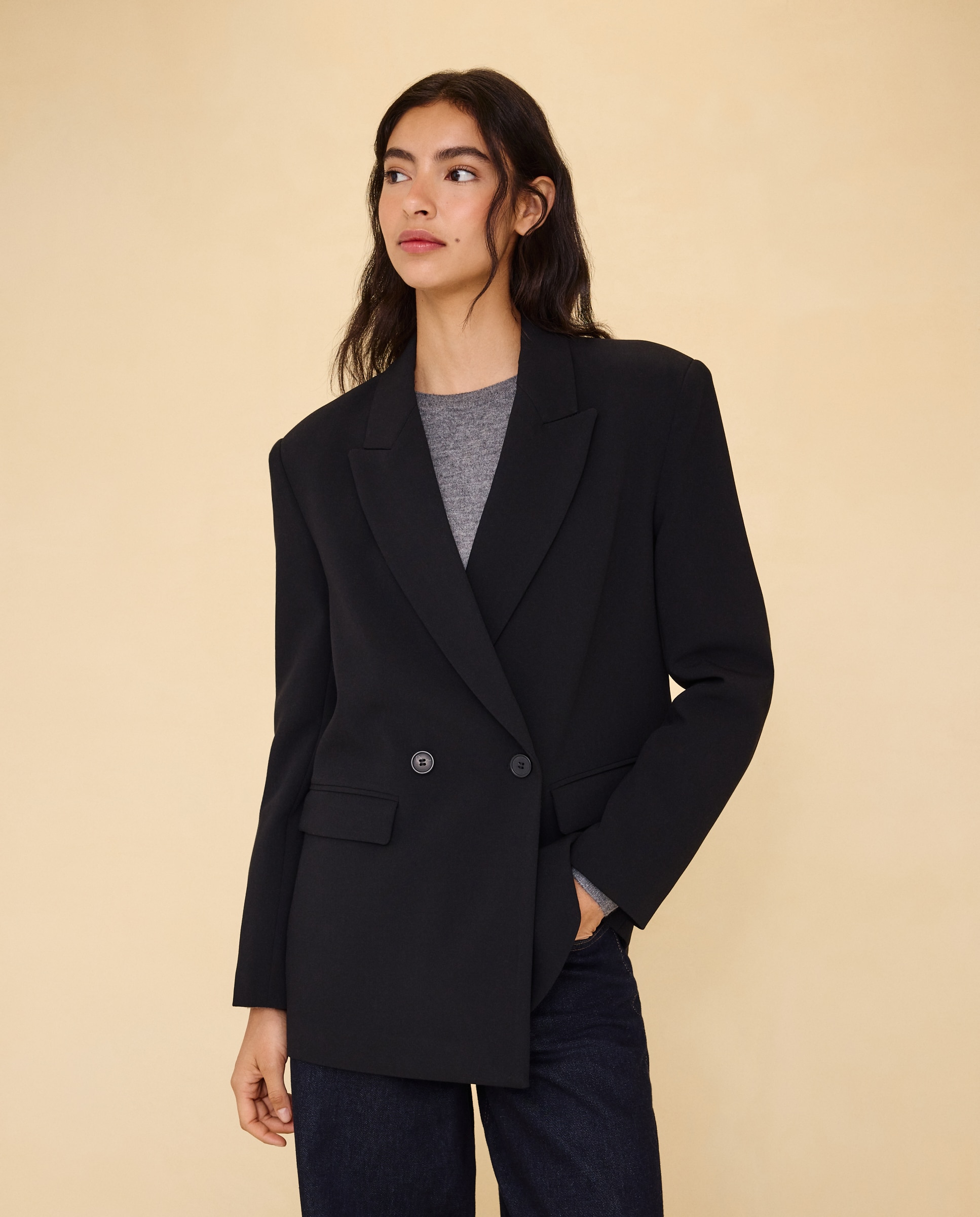 Imagen 1 de Blazer de mujer cruzada 2 botones - Easy Wear - Negro Negro