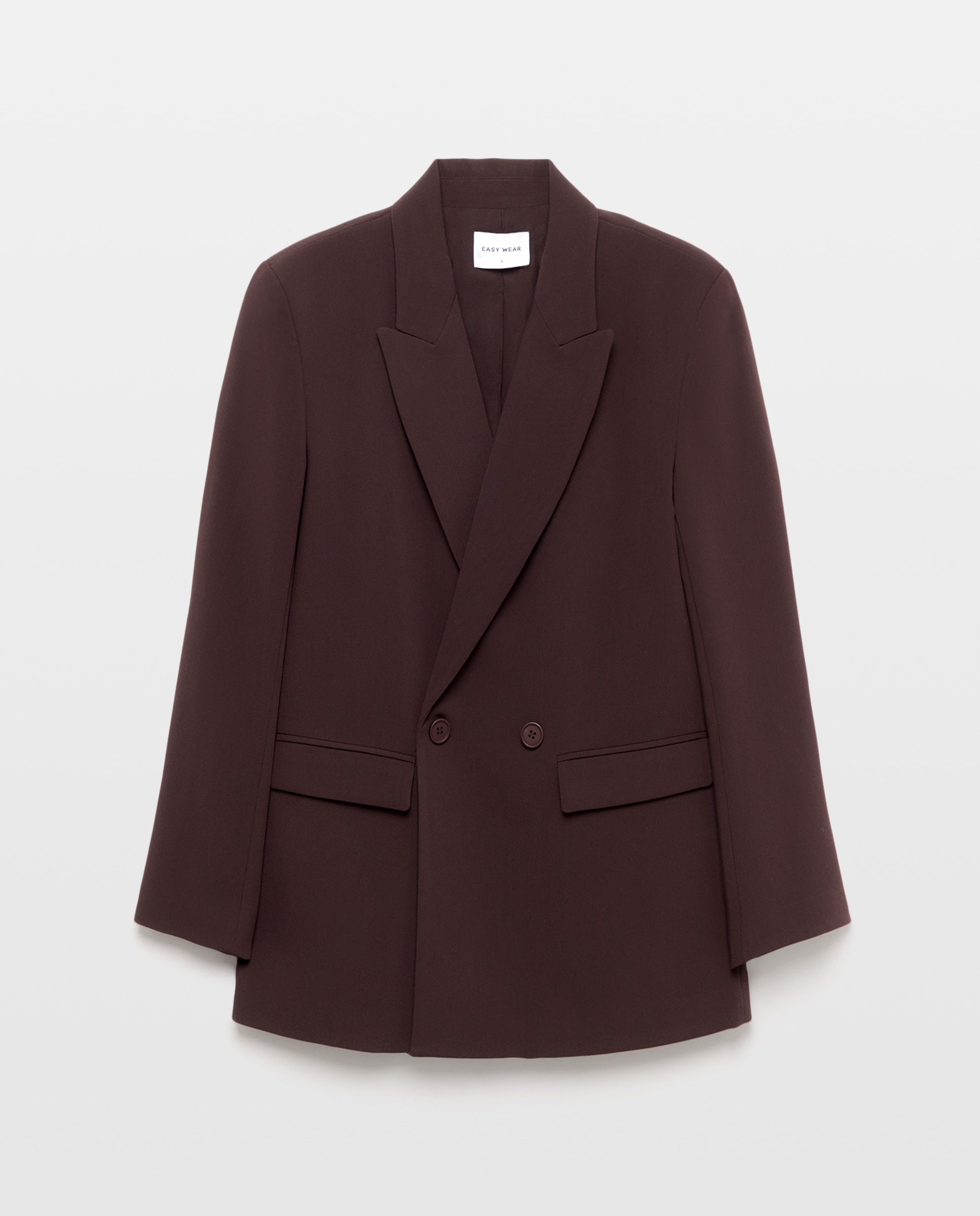 Blazer Cruzado com 2 Botões Castanho-1