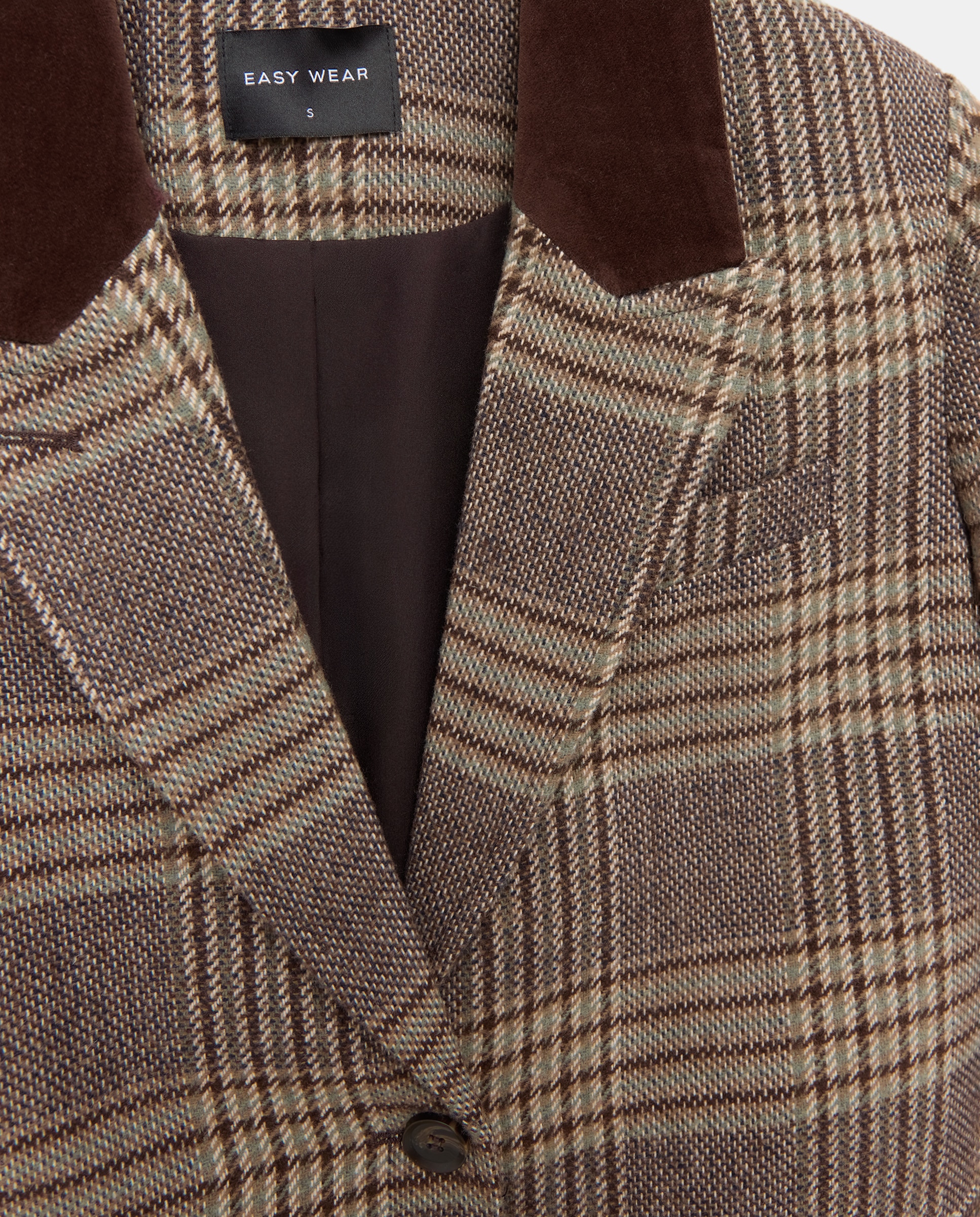 Blazer de mujer recta cuadros - Easy Wear - Verde Verde-5