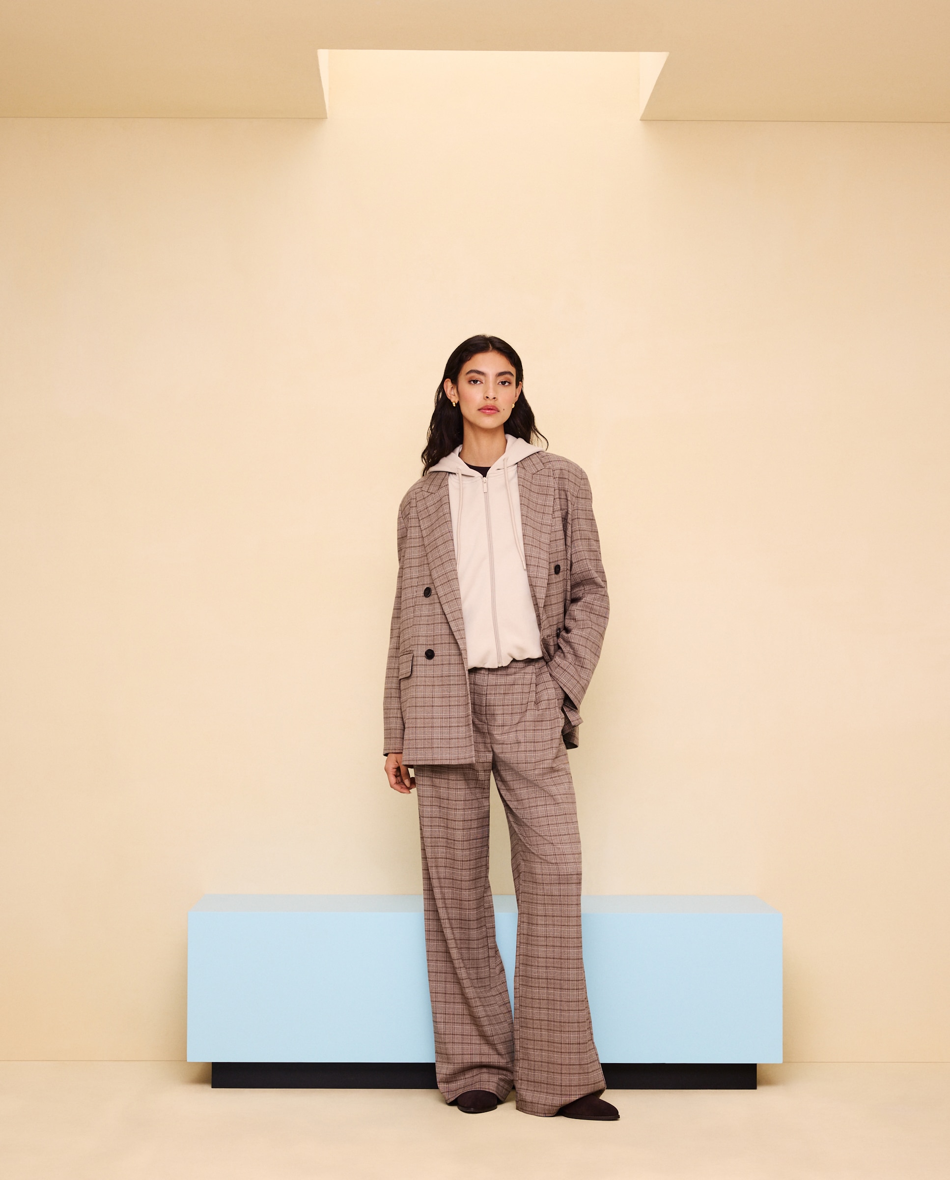 Imagen 2 de Blazer de mujer cruzada cuadros - Easy Wear - Blanco Blanco