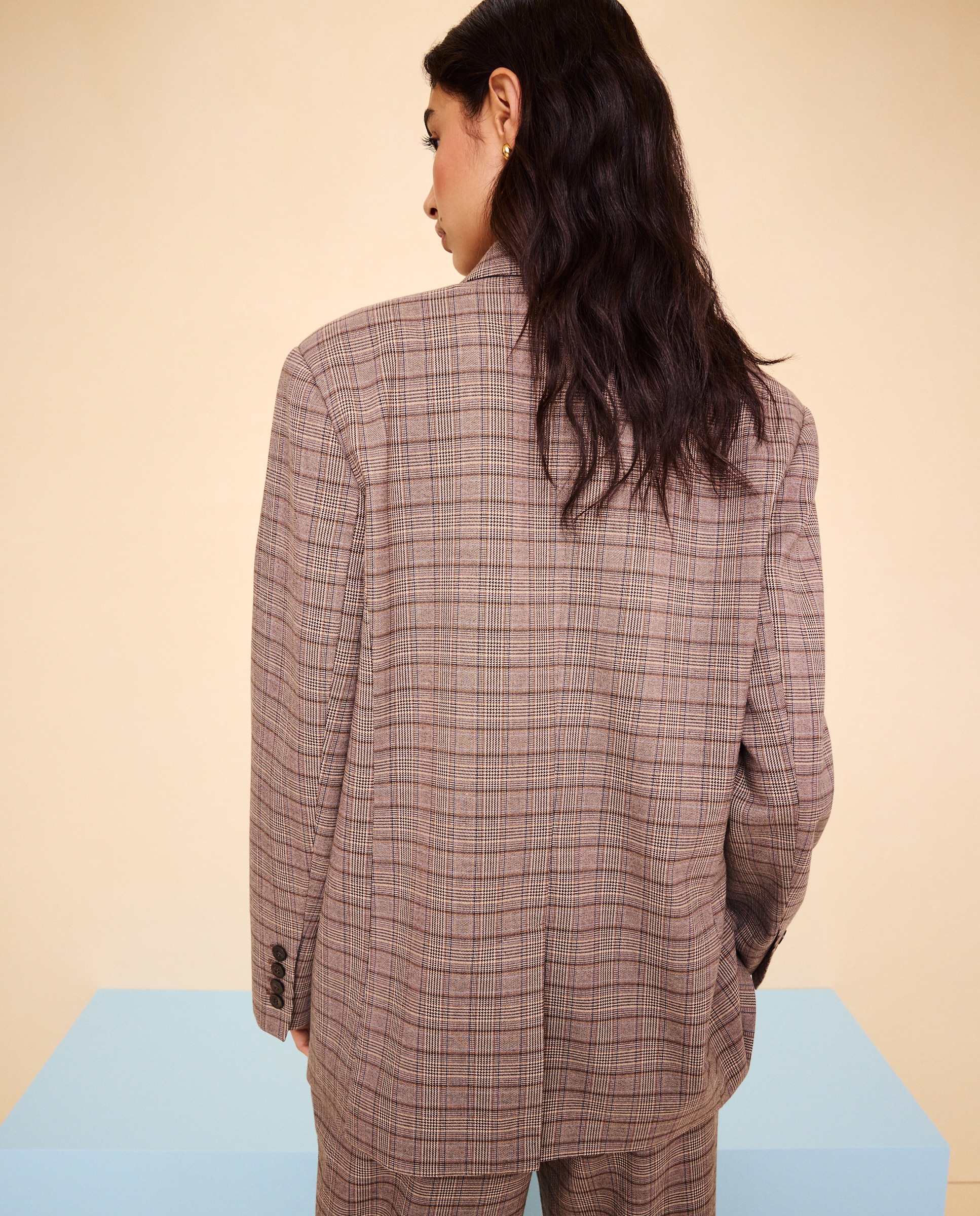 Imagen 3 de Blazer de mujer cruzada cuadros - Easy Wear - Blanco Blanco