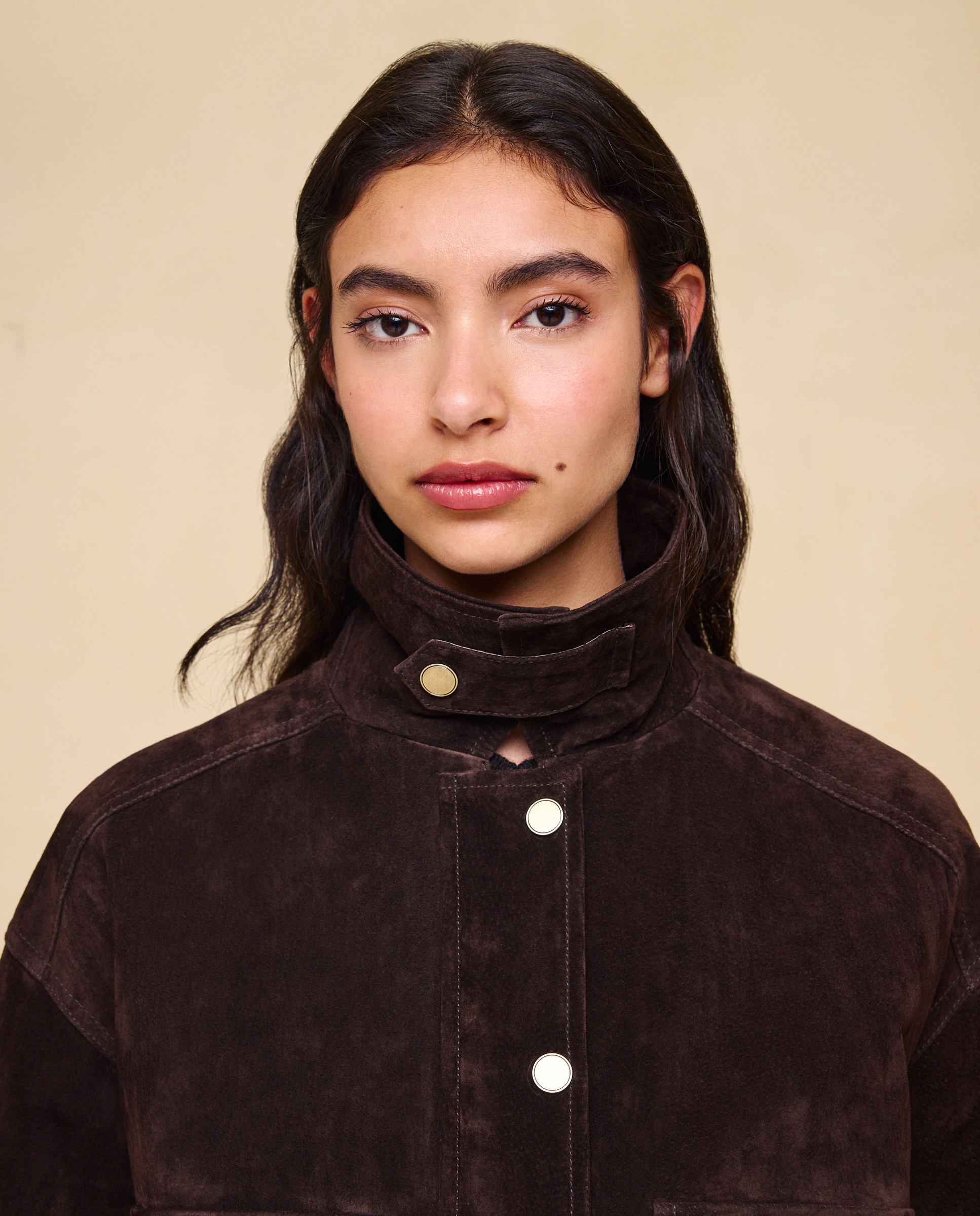 Imagen 2 de Cazadora de mujer de piel ante - Easy Wear - Chocolate Chocolate