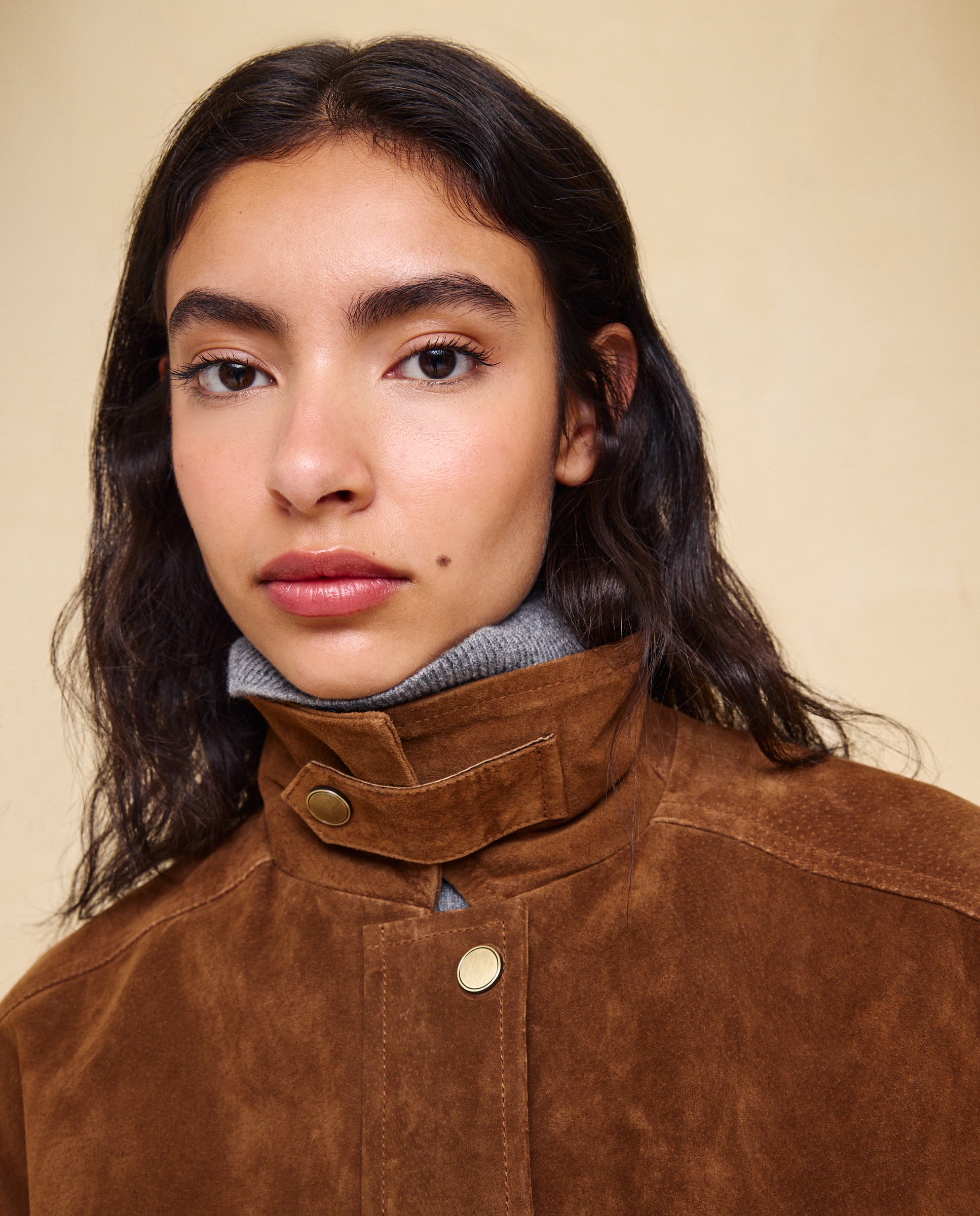 Imagen 3 de Cazadora de mujer de piel ante - Easy Wear - Tostado Tostado