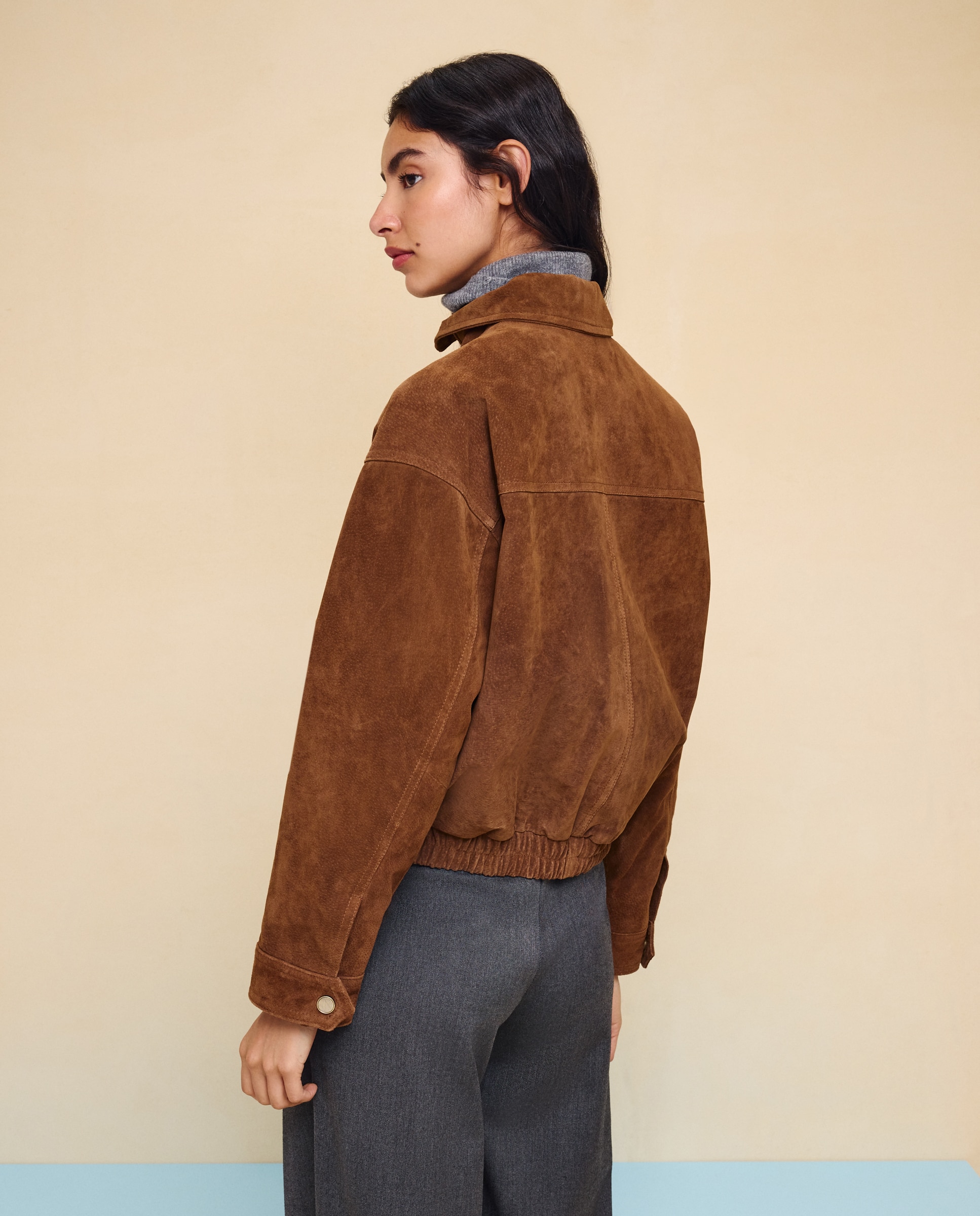 Imagen 4 de Cazadora de mujer de piel ante - Easy Wear - Tostado Tostado
