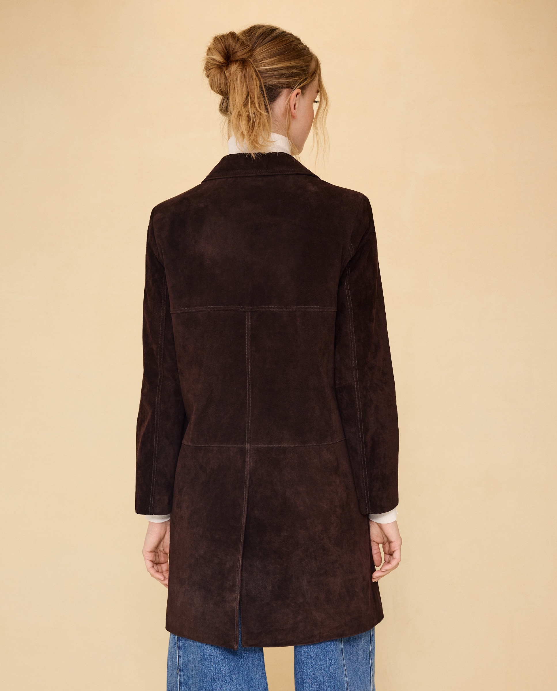 Imagen 4 de Abrigo de mujer de piel ante - Easy Wear - Chocolate Chocolate