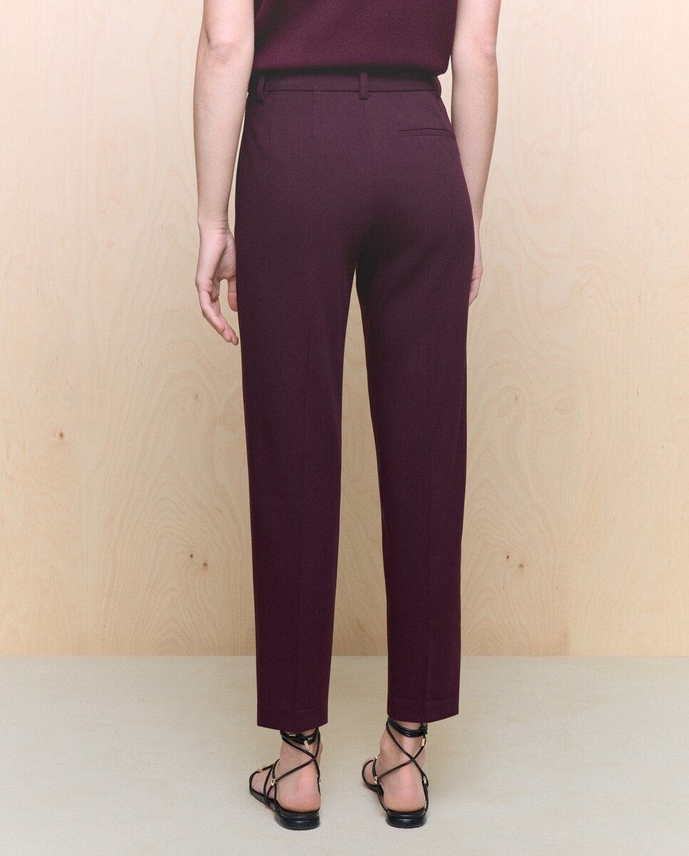 Calças Formais Lisas Bordeaux-3