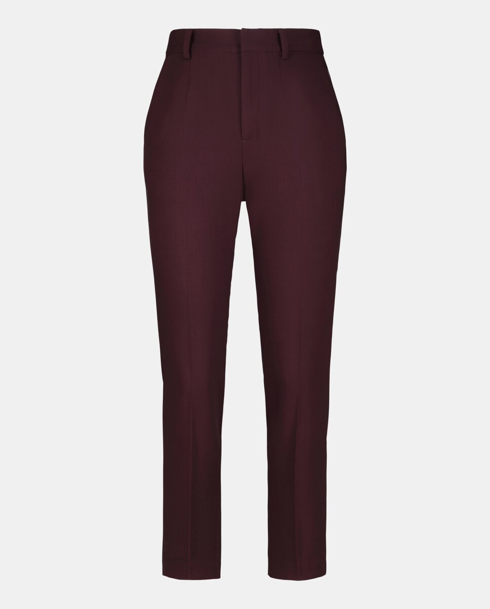 Calças Formais Lisas Bordeaux-4