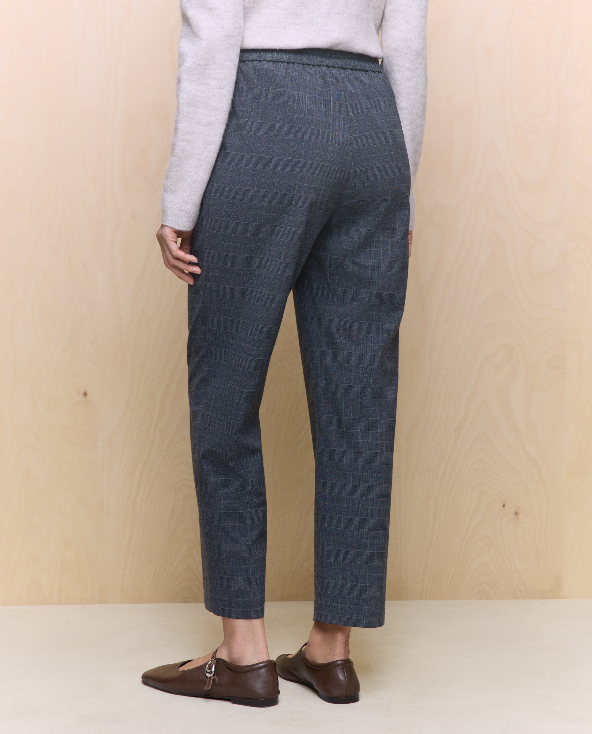 Calças Formais Lisas Cinzento-3