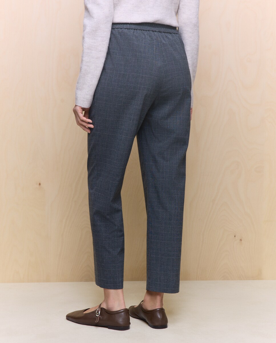 Calças Formais Lisas Cinzento-3