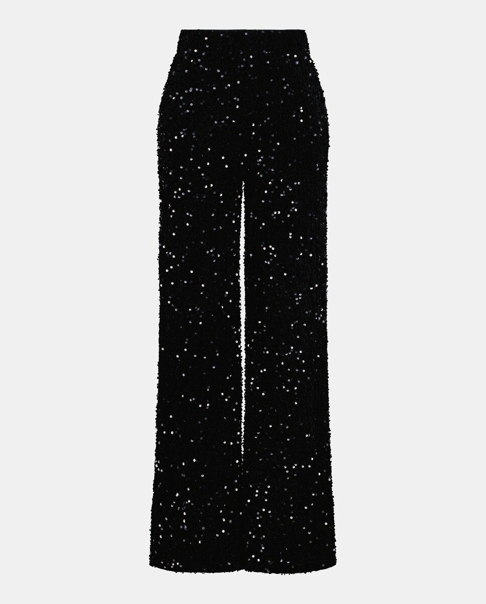 Calças de Lantejoulas Preto-4