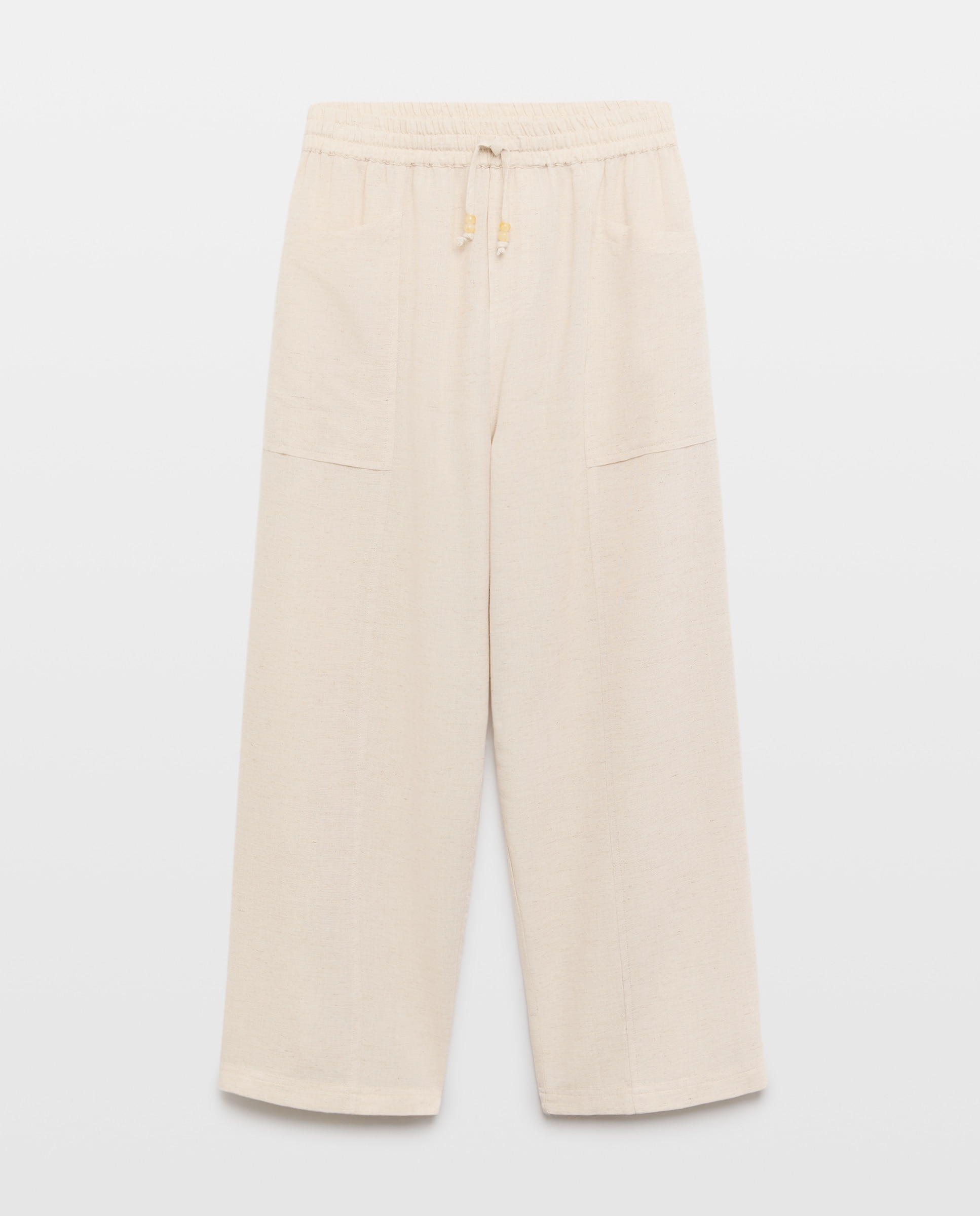 Joggers Cropped com Cintura Ajustável Bege-4