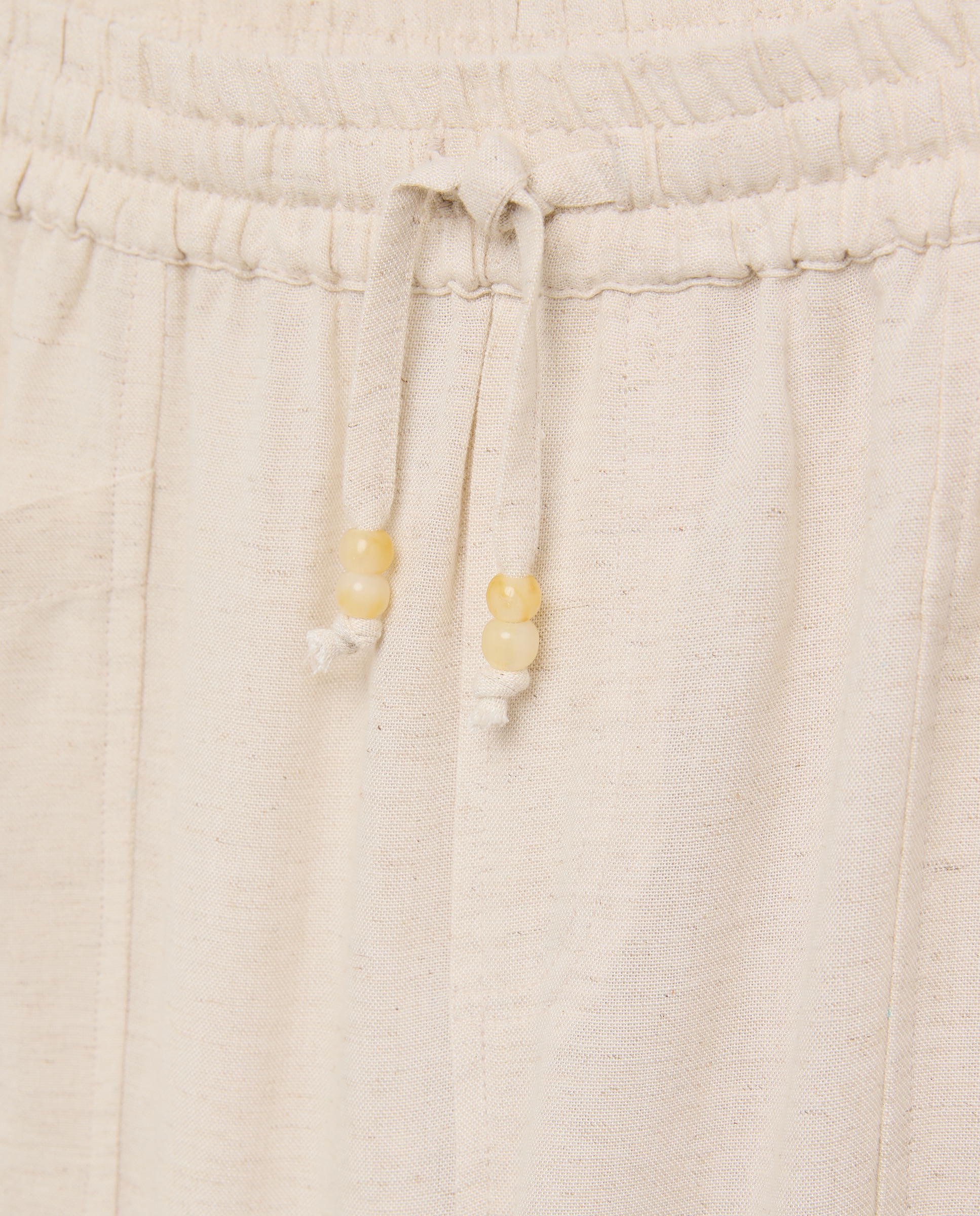 Joggers Cropped com Cintura Ajustável Bege-5