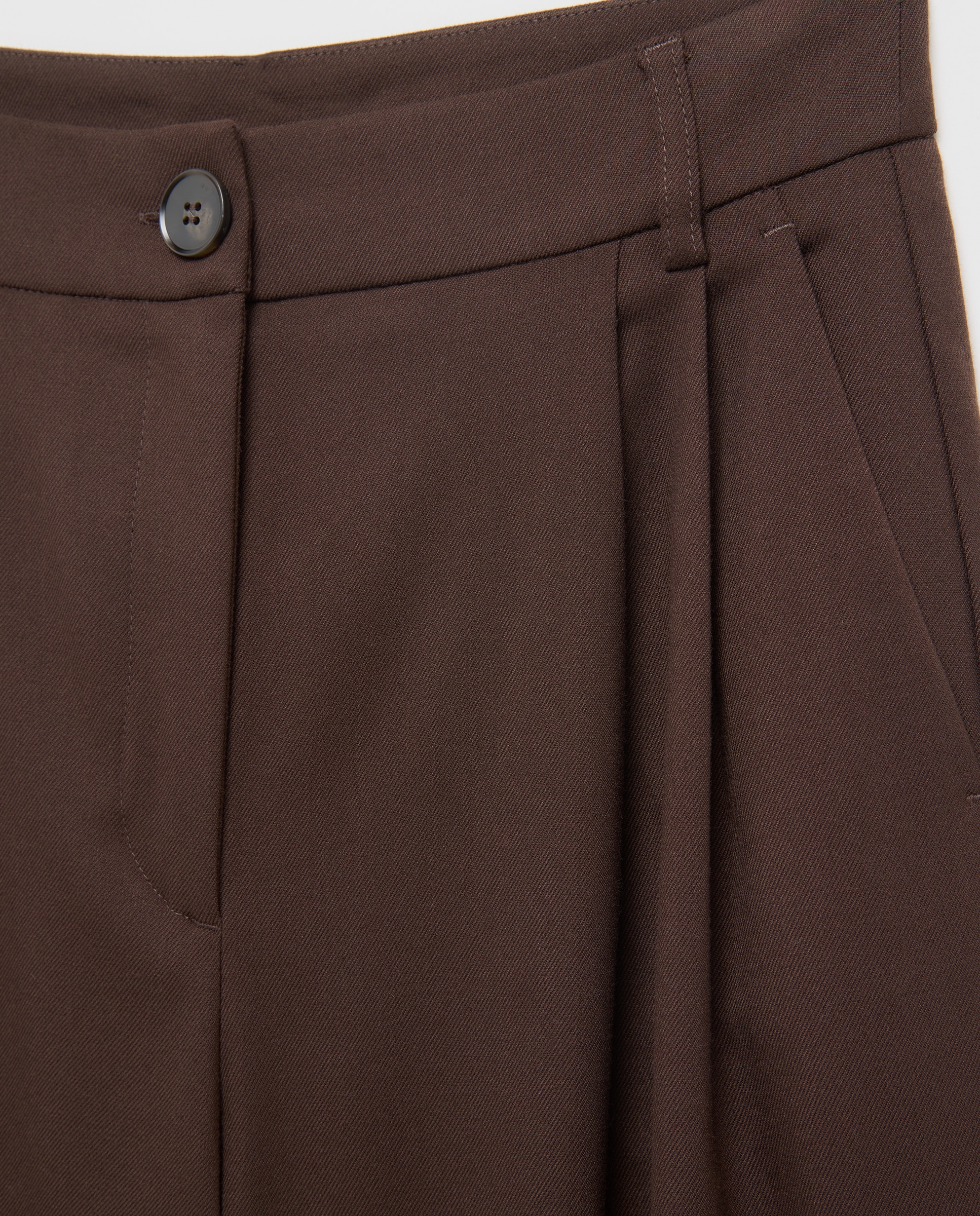 Pantalón de mujer pinzas wide leg - Easy Wear - Chocolate Chocolate-5