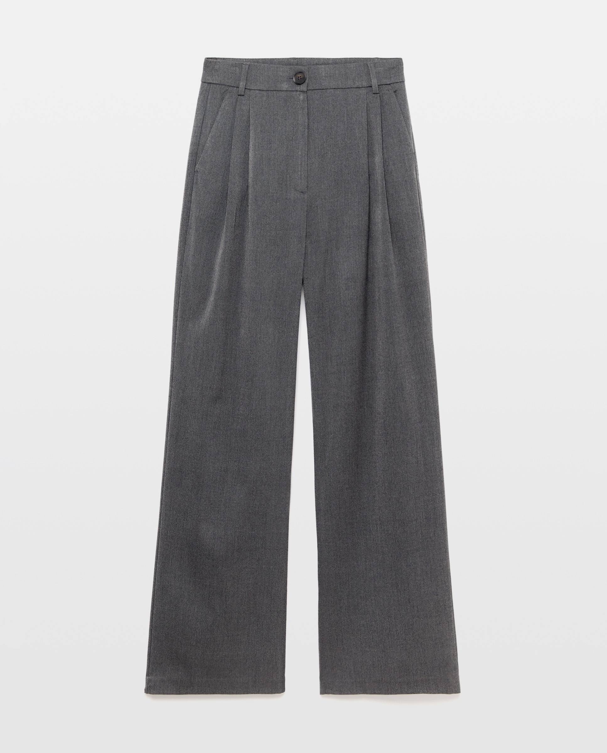 Pantalón de mujer pinzas wide leg - Easy Wear - 820 Gris medio 820 Gris medio-4
