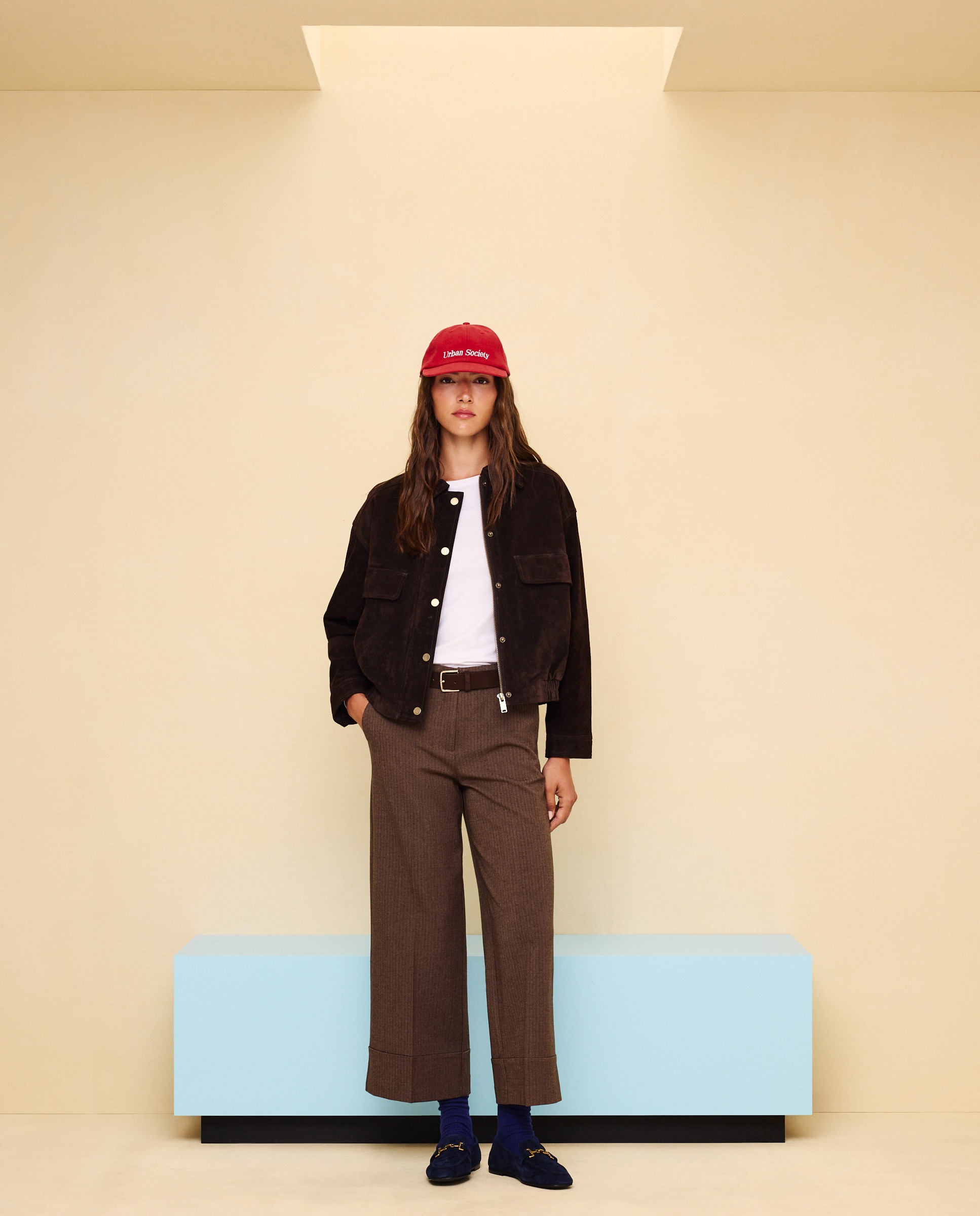 Pantalón de mujer culotte cinturón - Easy Wear - Marrón Marrón-1