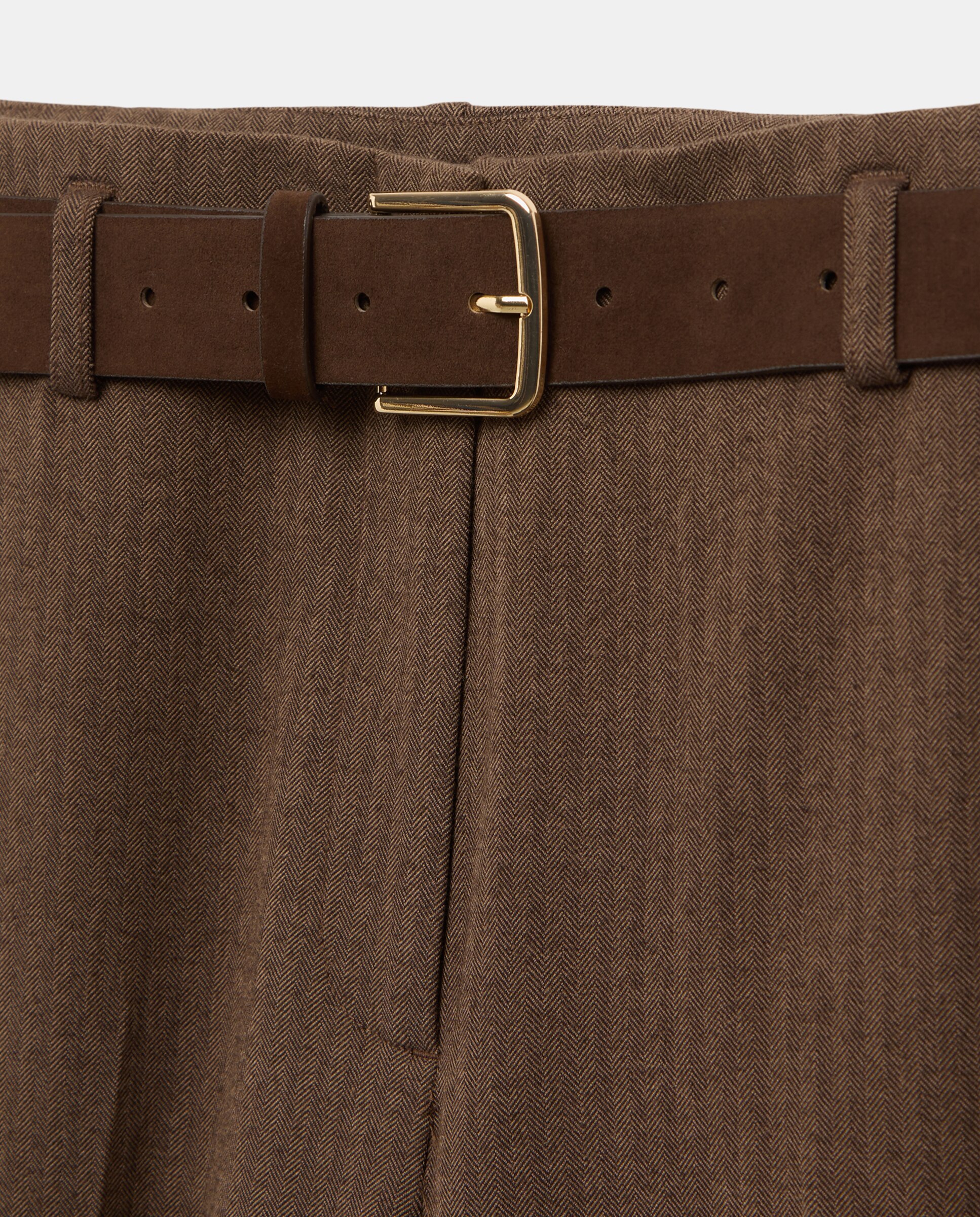 Pantalón de mujer culotte cinturón - Easy Wear - Marrón Marrón-5