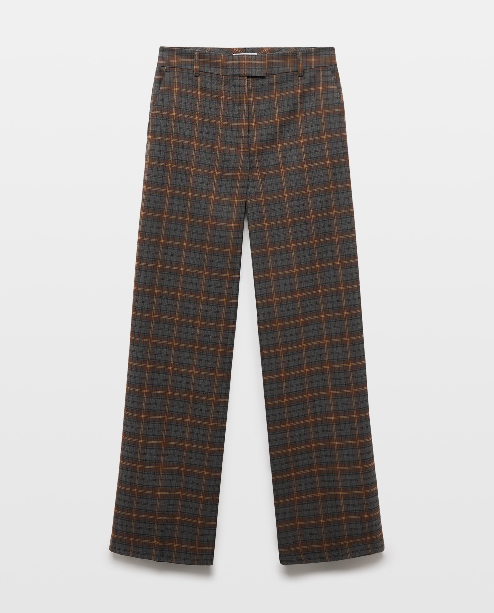 Pantalón recto de mujer cuadros - Easy Wear - Negro Negro-4