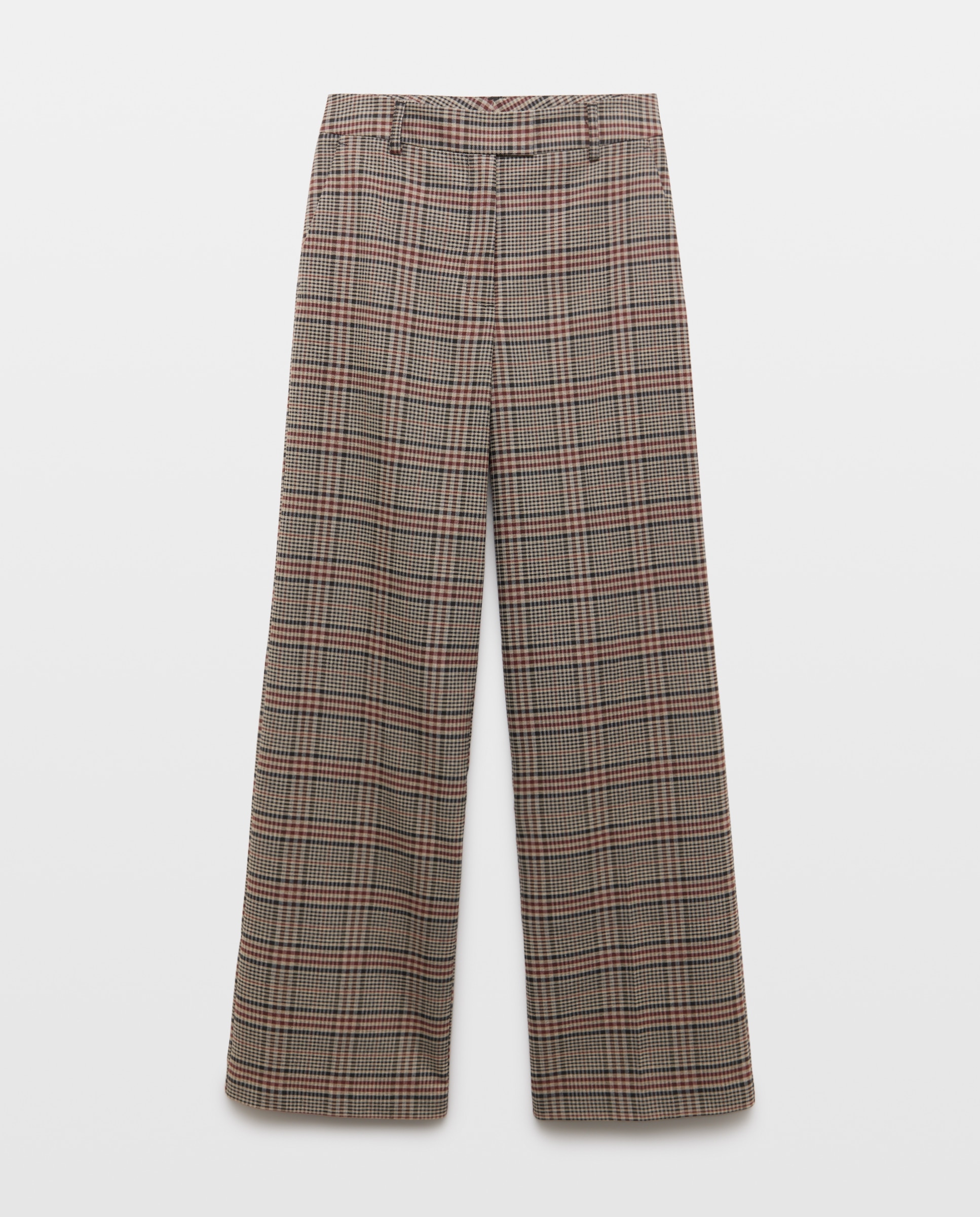Pantalón recto de mujer cuadros - Easy Wear - Gris Gris-4