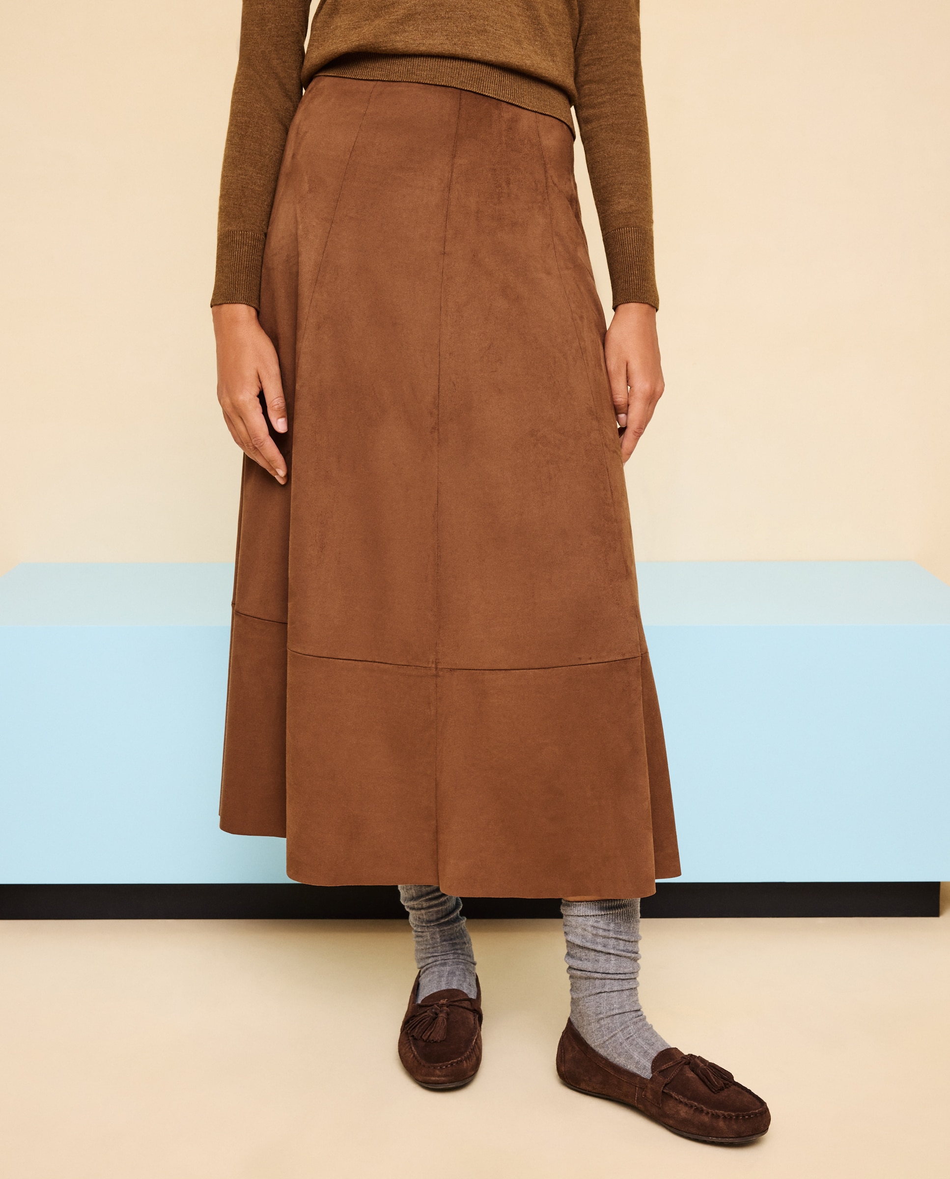 Falda capa de mujer efecto ante - Easy Wear - Toffee Toffee-2