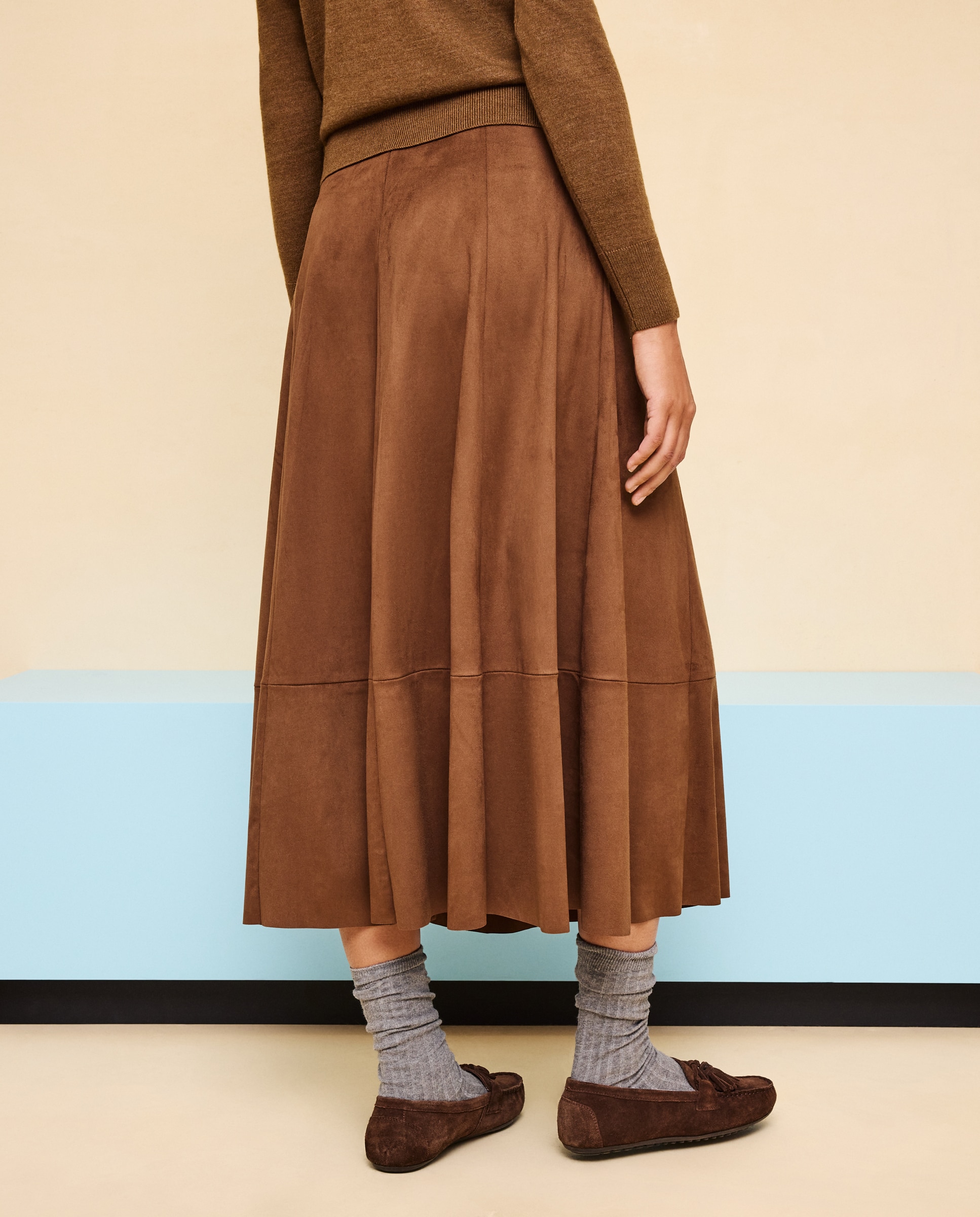 Falda capa de mujer efecto ante - Easy Wear - Toffee Toffee-3