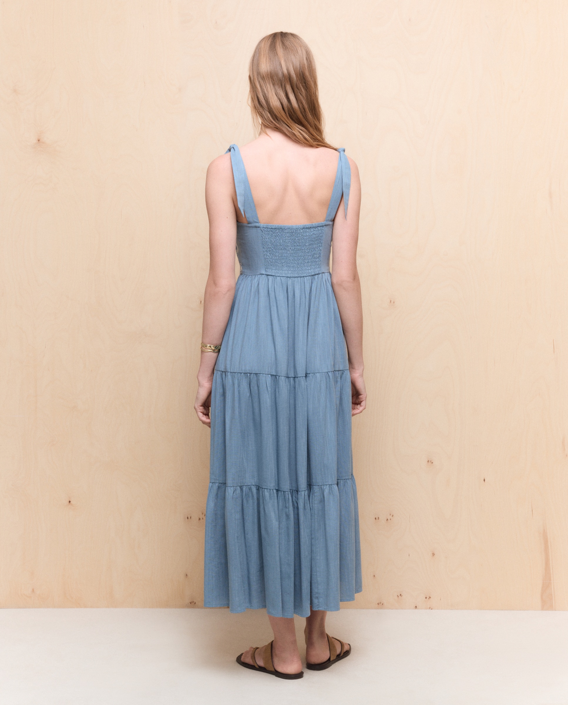Vestido largo bordado - Easy Wear - 471 Índigo 471 Índigo-2