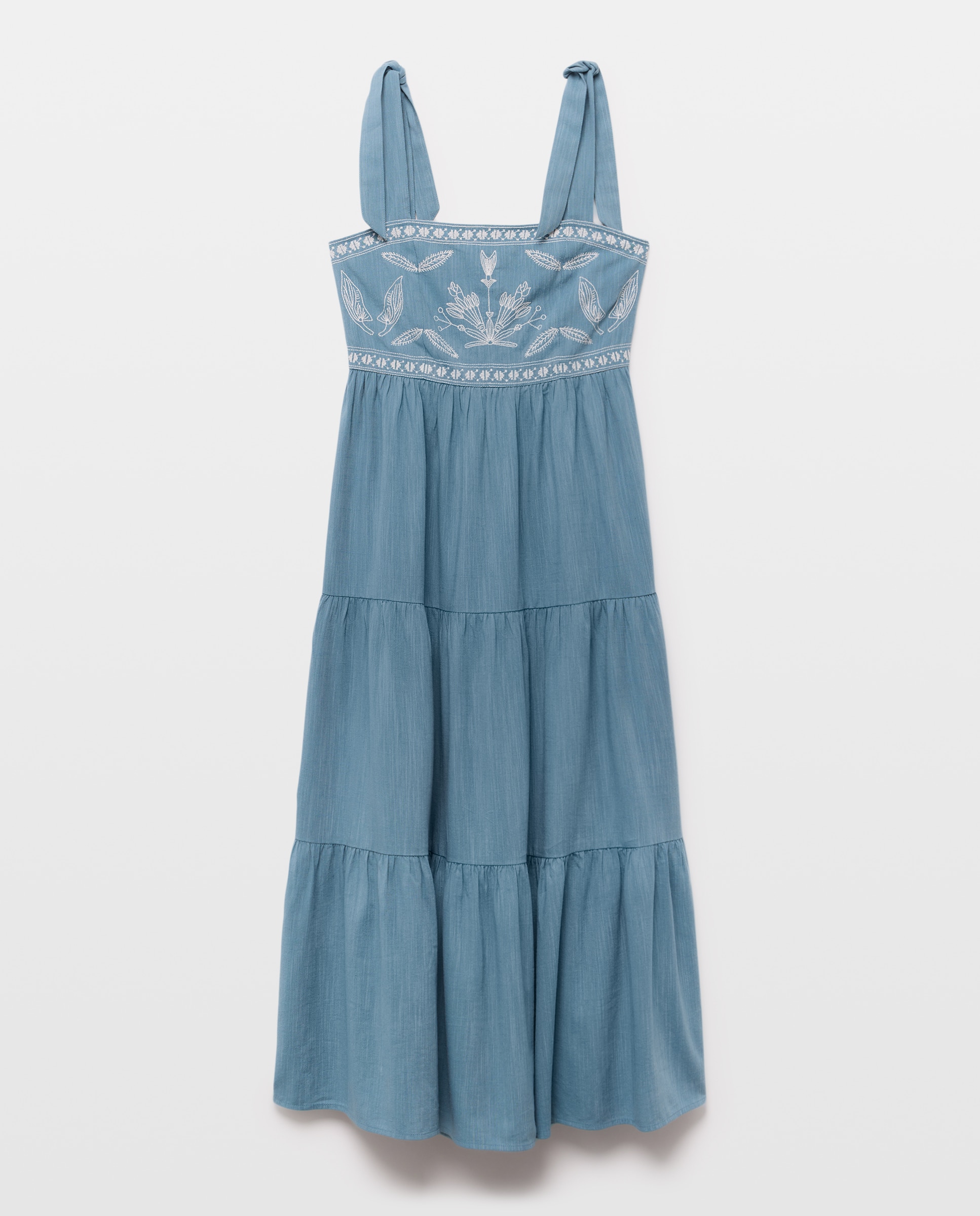 Vestido largo bordado - Easy Wear - 471 Índigo 471 Índigo-5
