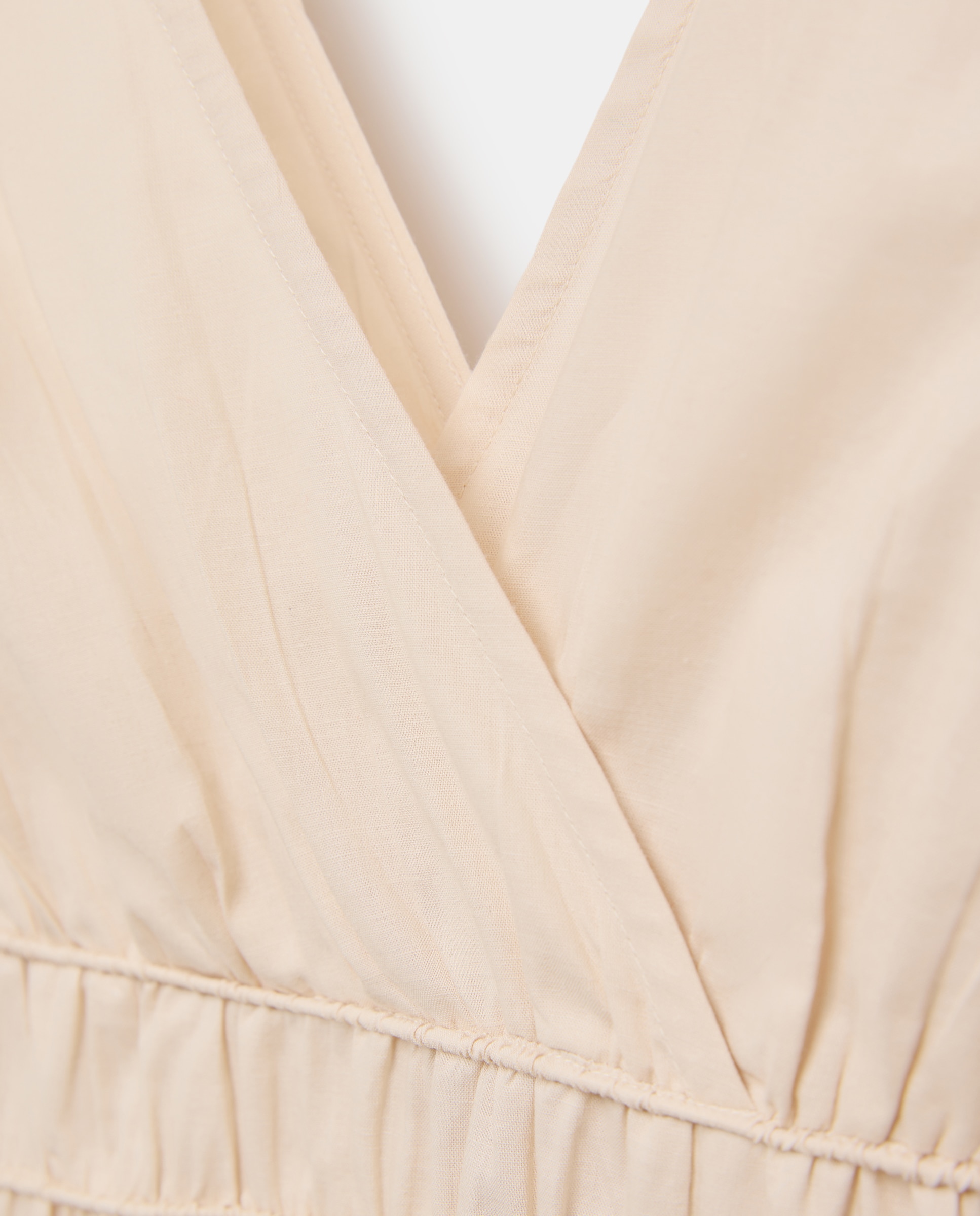 Vestido Comprido Liso Bege-5