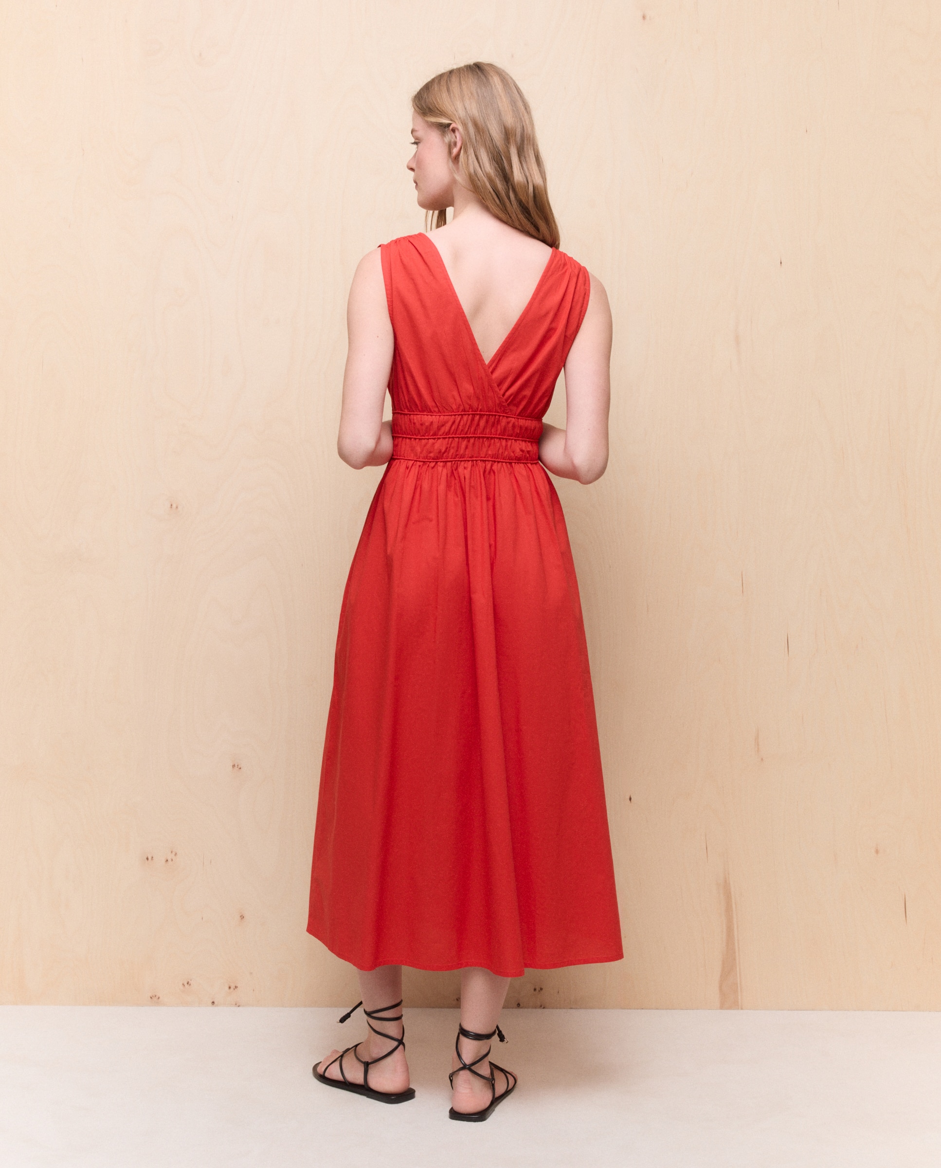 Vestido largo liso de mujer - Easy Wear - 600 Rojo 600 Rojo-3