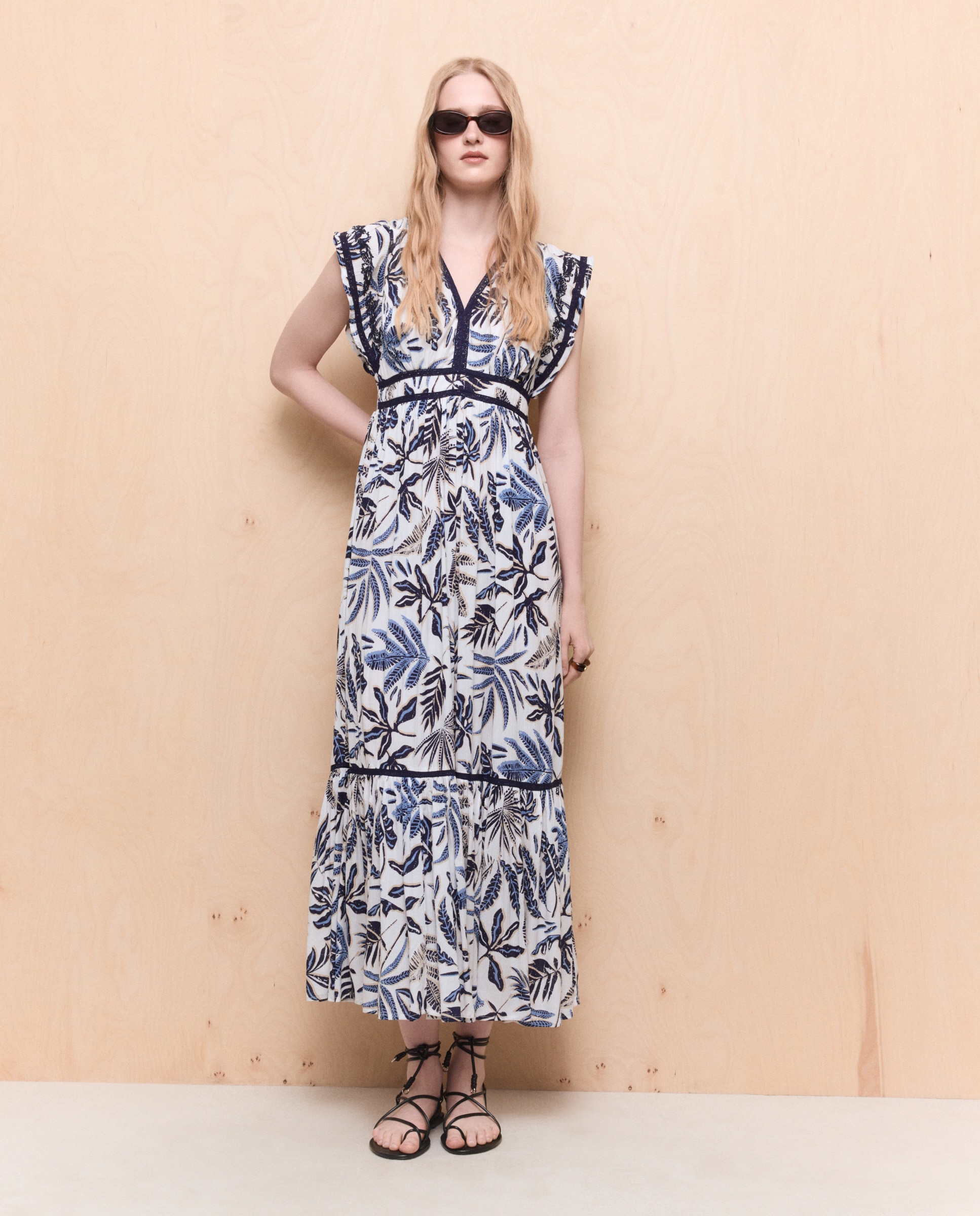 Vestido de mujer largo de bambula. - Easy Wear - Blanco Blanco-1