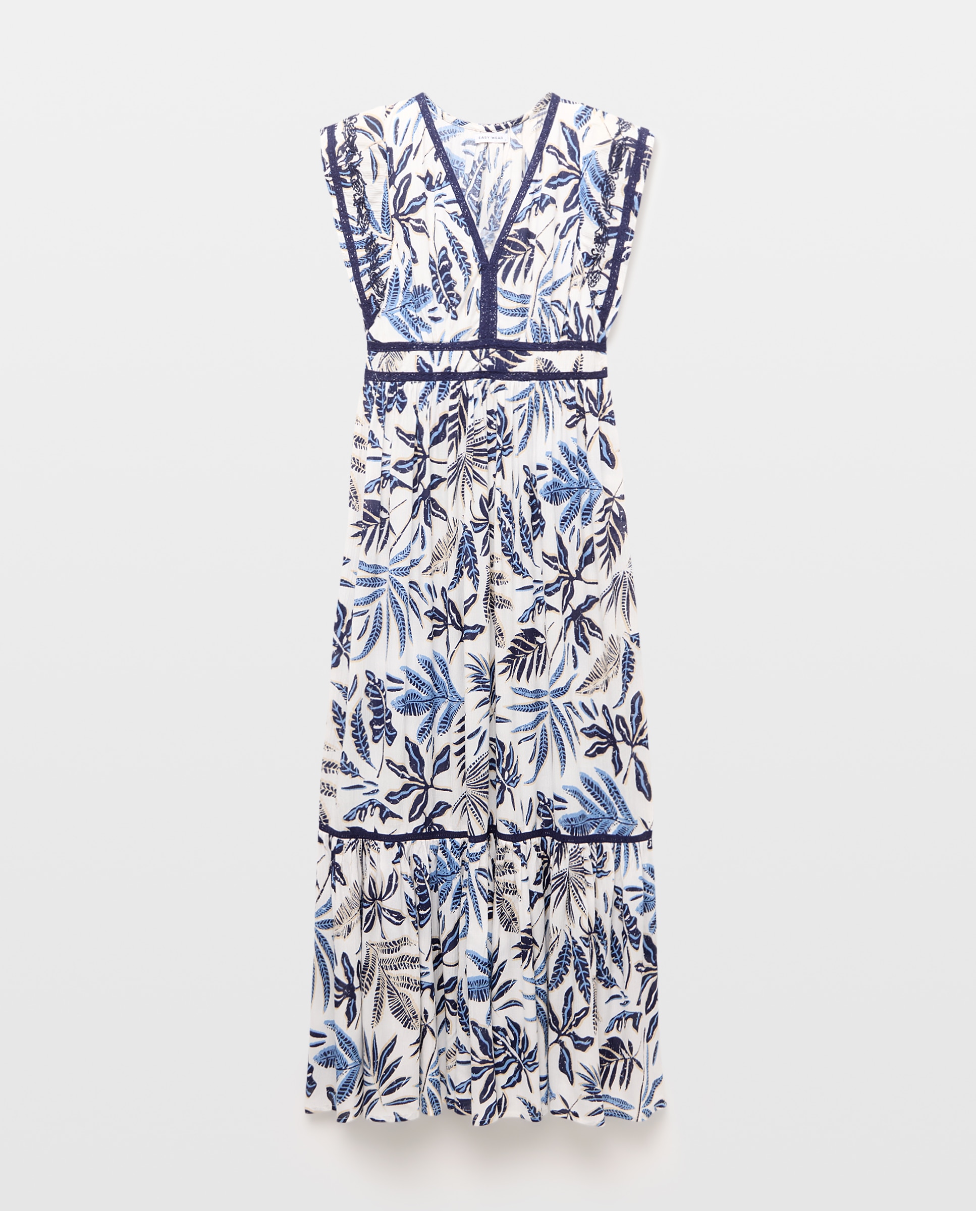 Vestido de mujer largo de bambula. - Easy Wear - Blanco Blanco-4