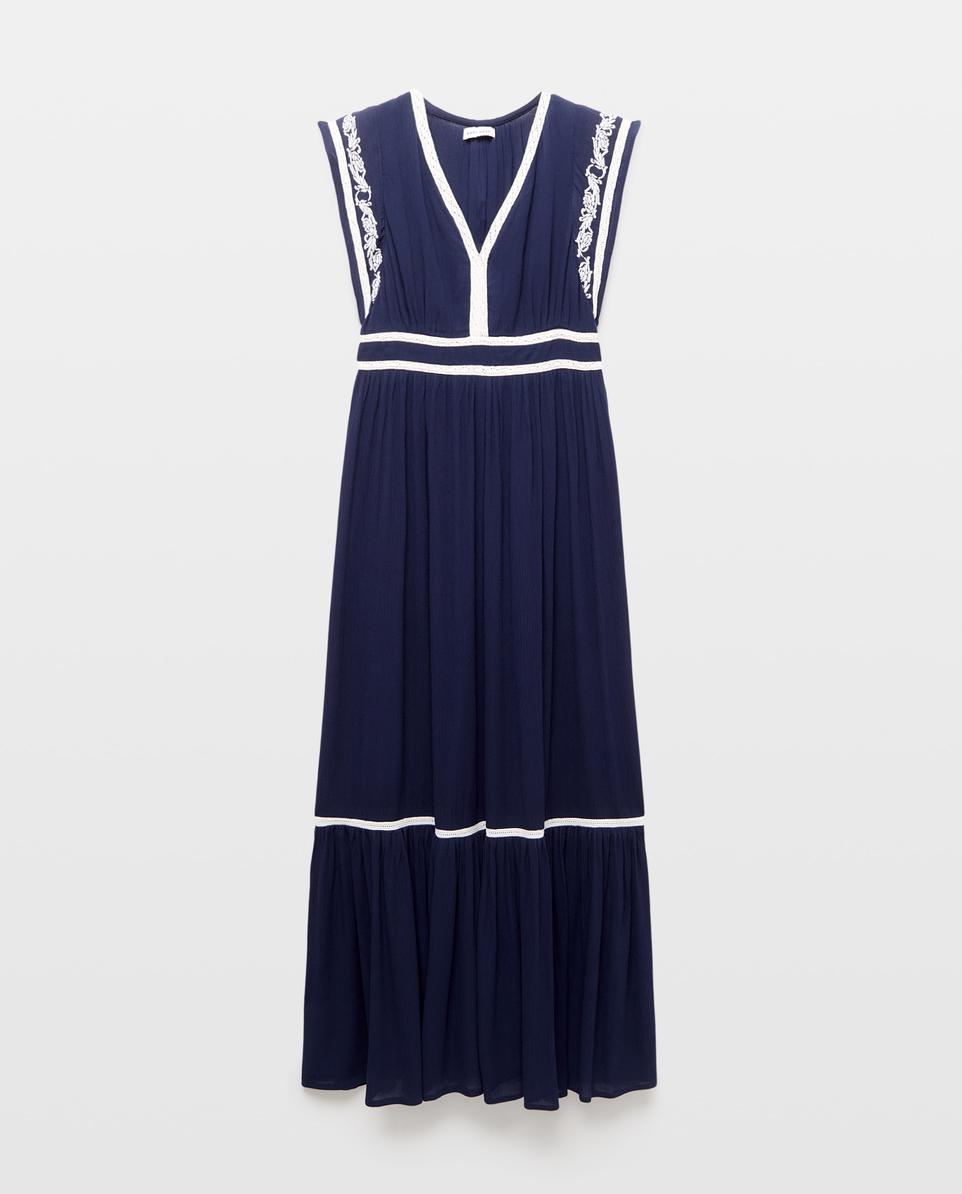 Vestido de mujer largo de bambula. - Easy Wear - Azul marino Azul marino-5