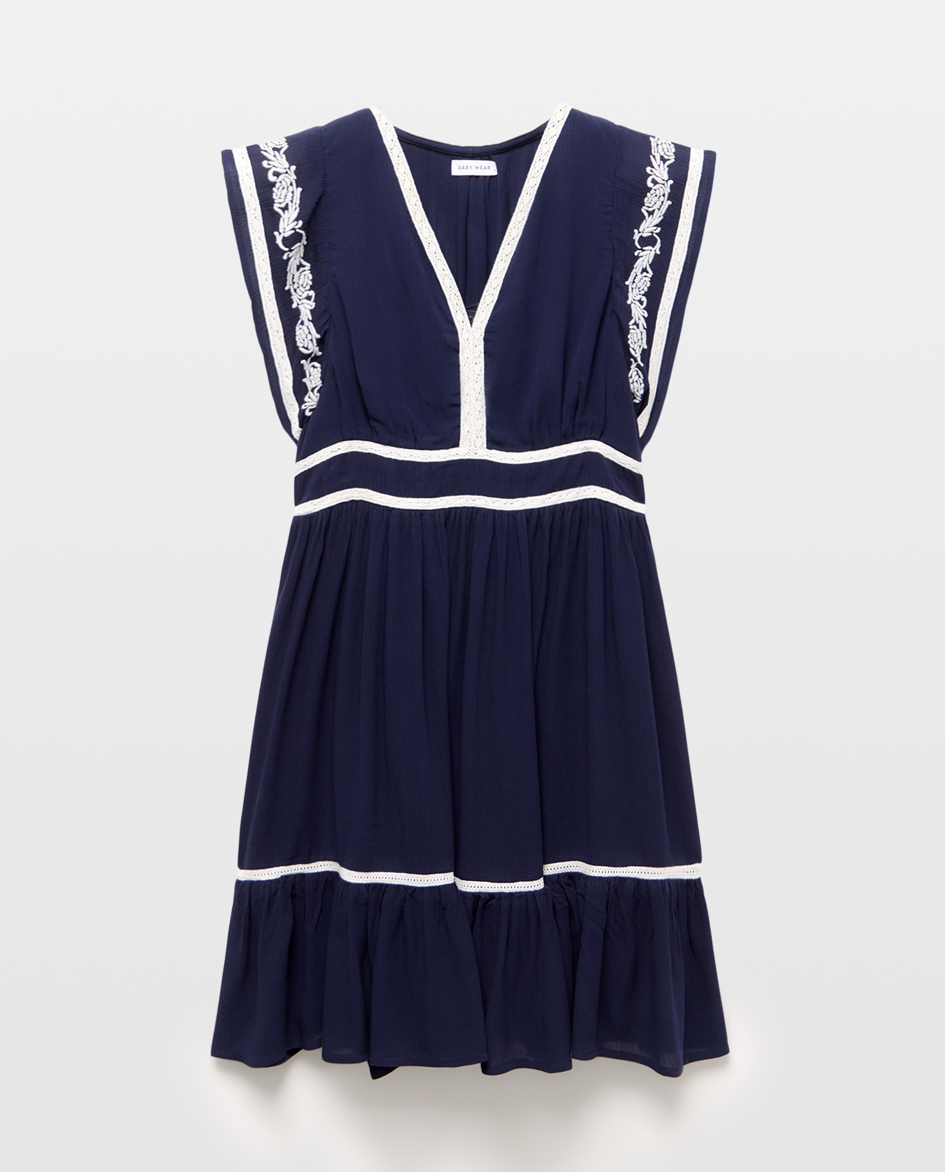 Vestido Curto Ondulado Azul-marinho-5