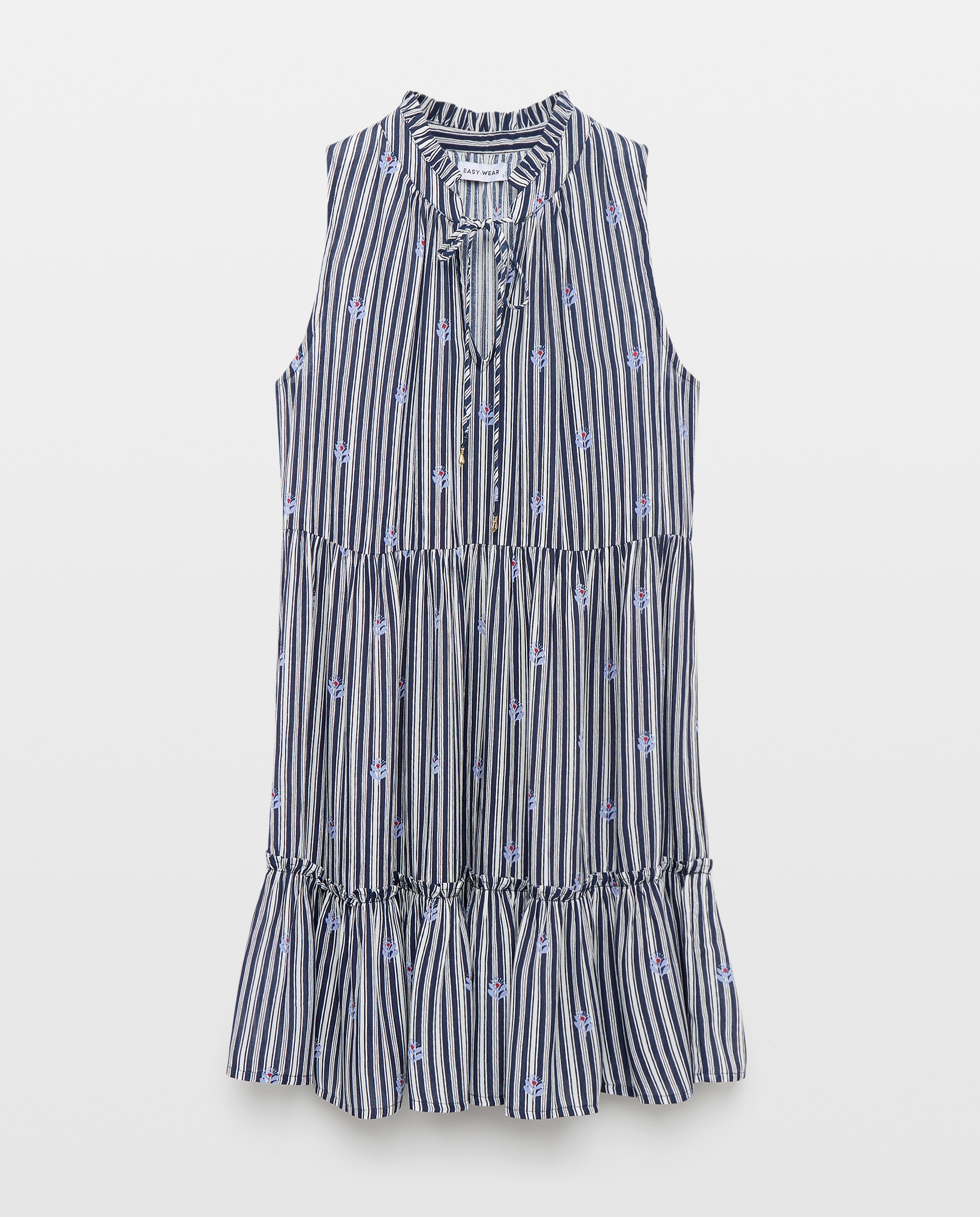 Vestido de mujer corto con paneles. - Easy Wear - Azul Azul-4