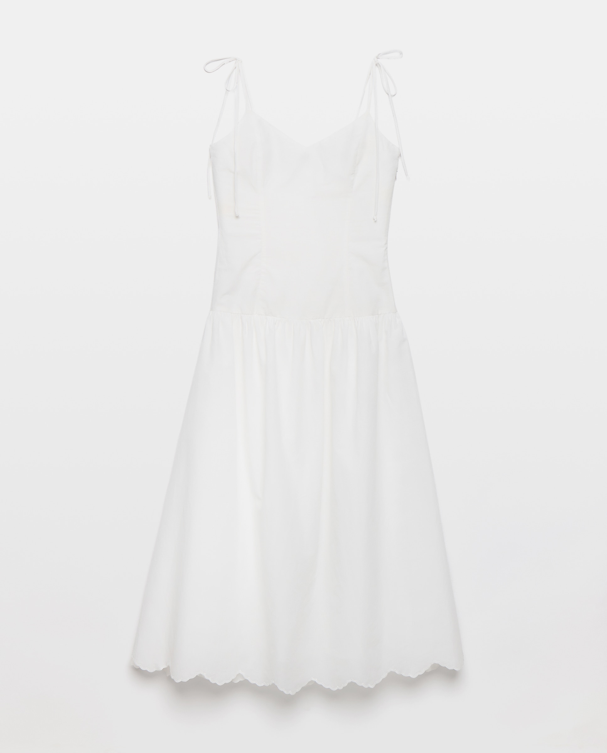 Vestido largo popelín bordado - Easy Wear - Blanco Blanco-5