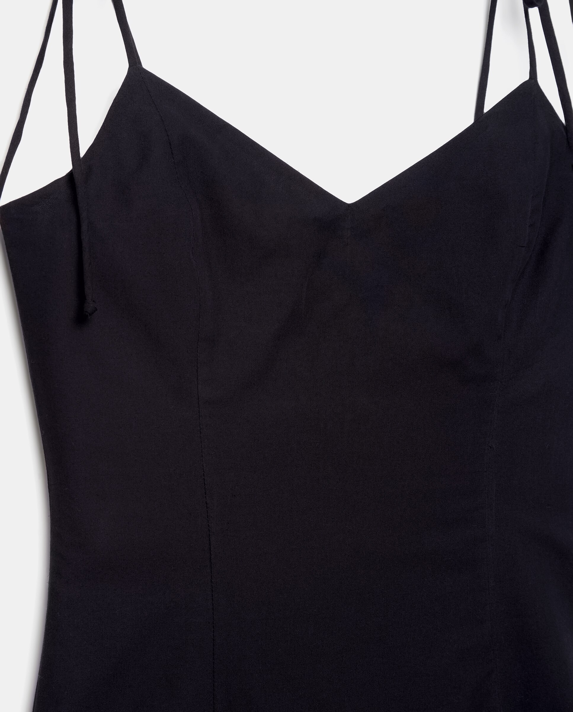 Vestido Comprido de Popelina com Bordado Preto-6