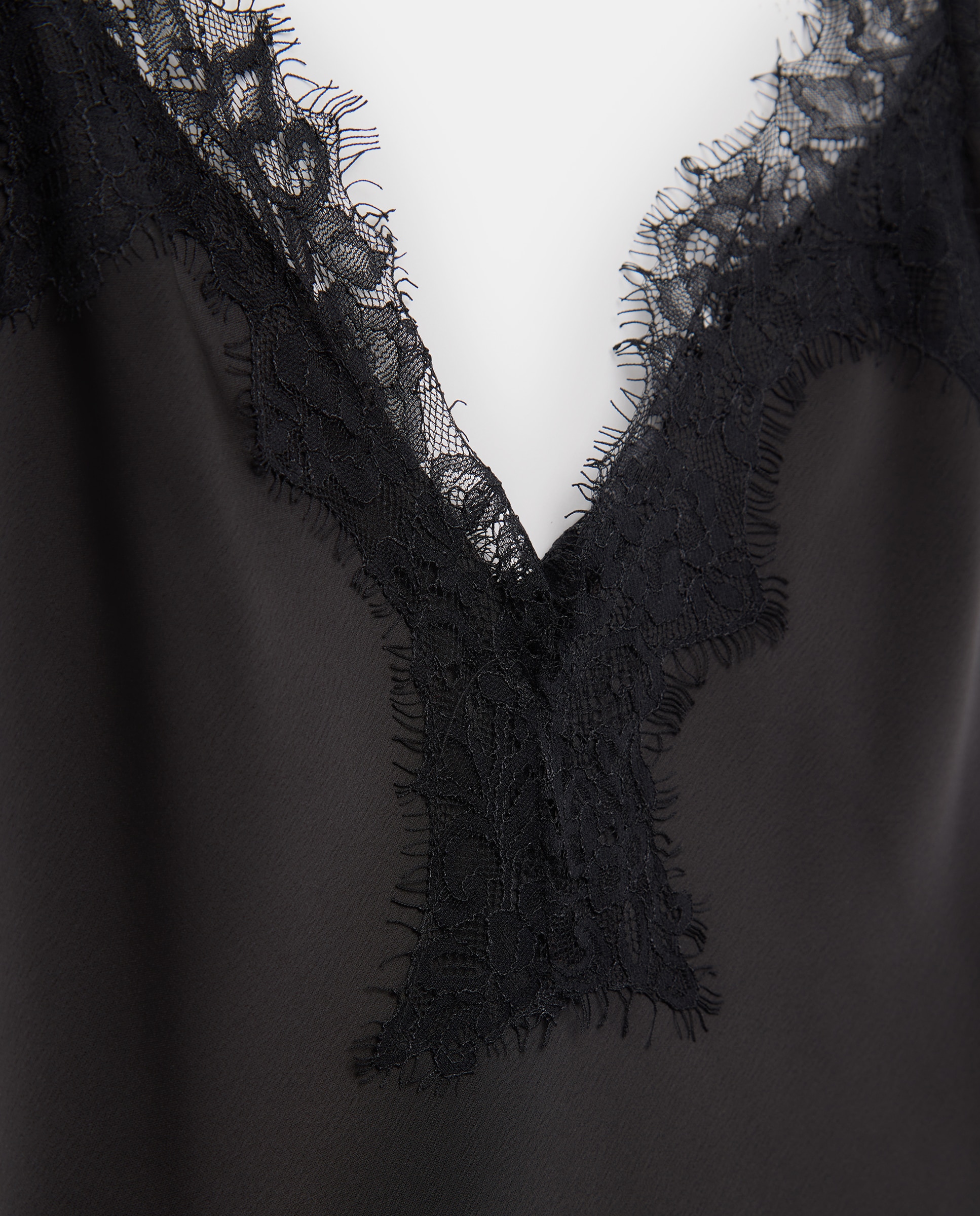 Vestido midi lencero encaje - Easy Wear - Negro Negro-5