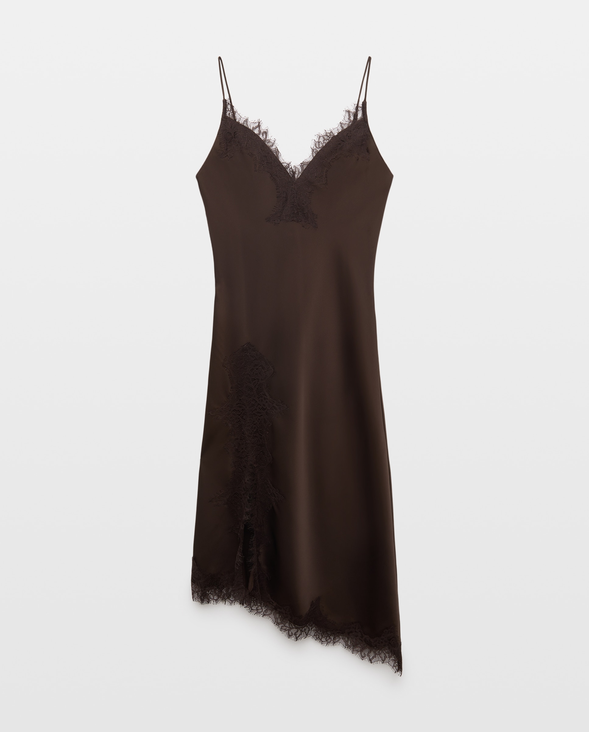 Vestido Midi Rendilhado Castanho-4