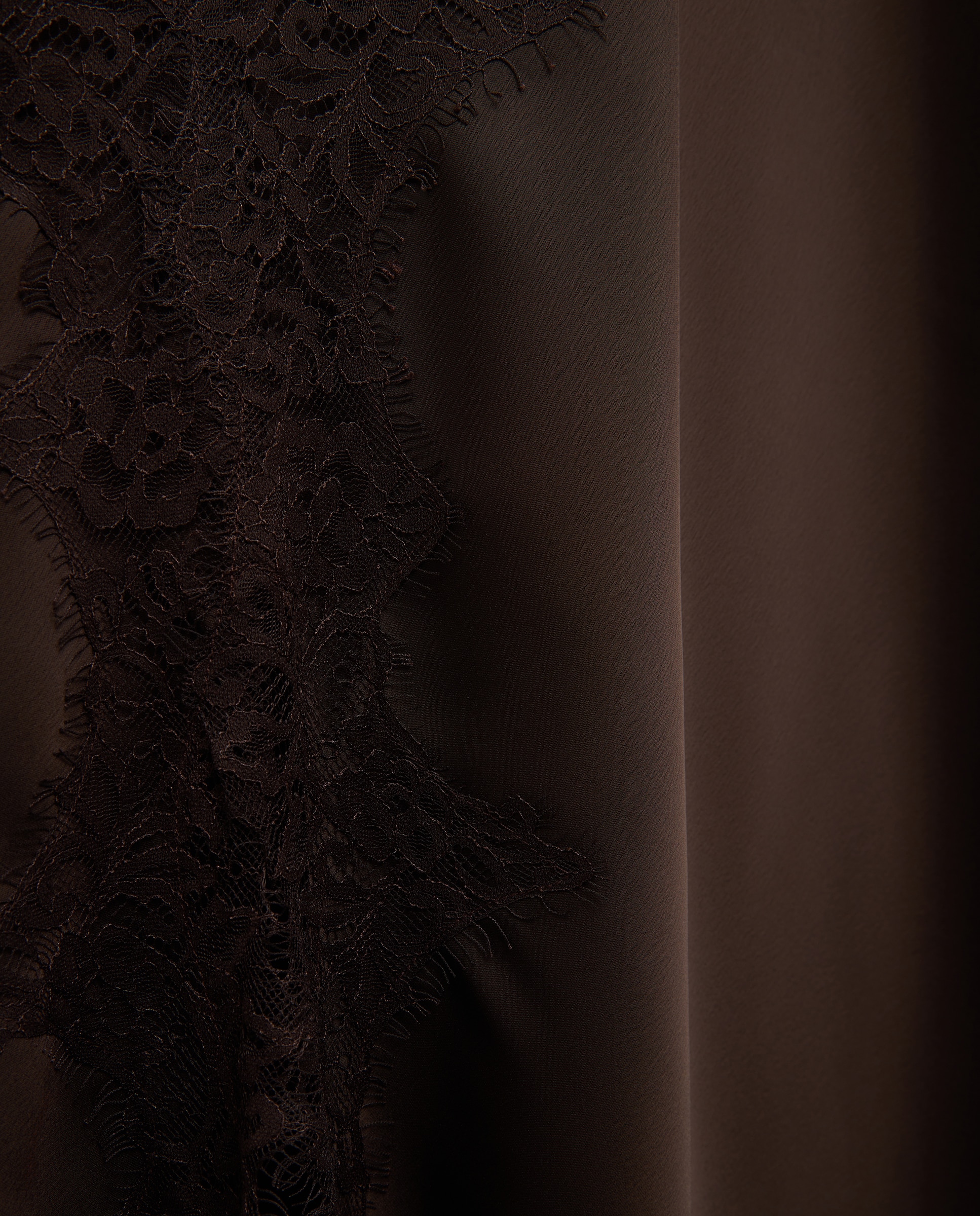 Vestido Midi Rendilhado Castanho-5